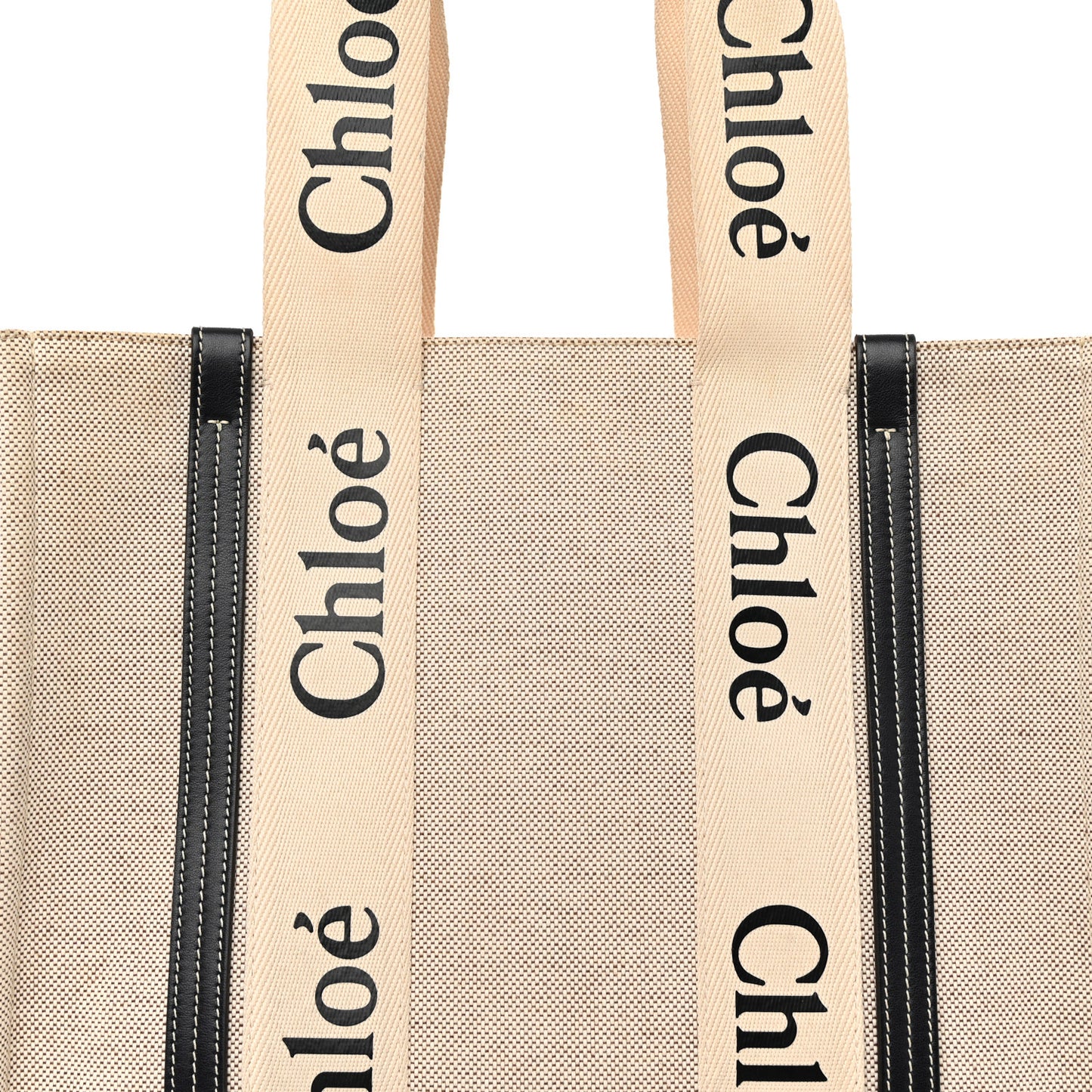 Cotton Calfskin Medium Woody Ribbon Tote White Blue