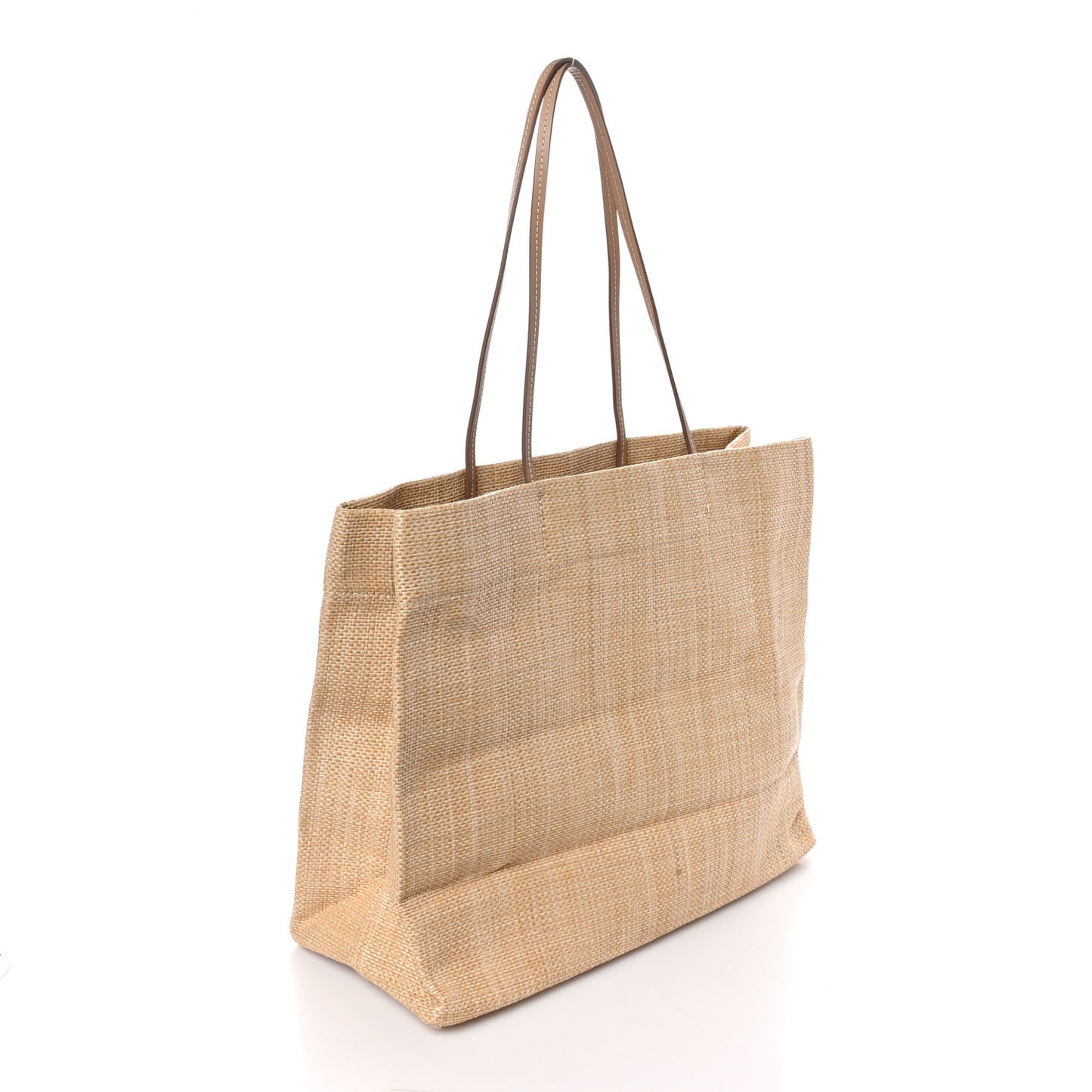 Raffia Logo Tote Naturale