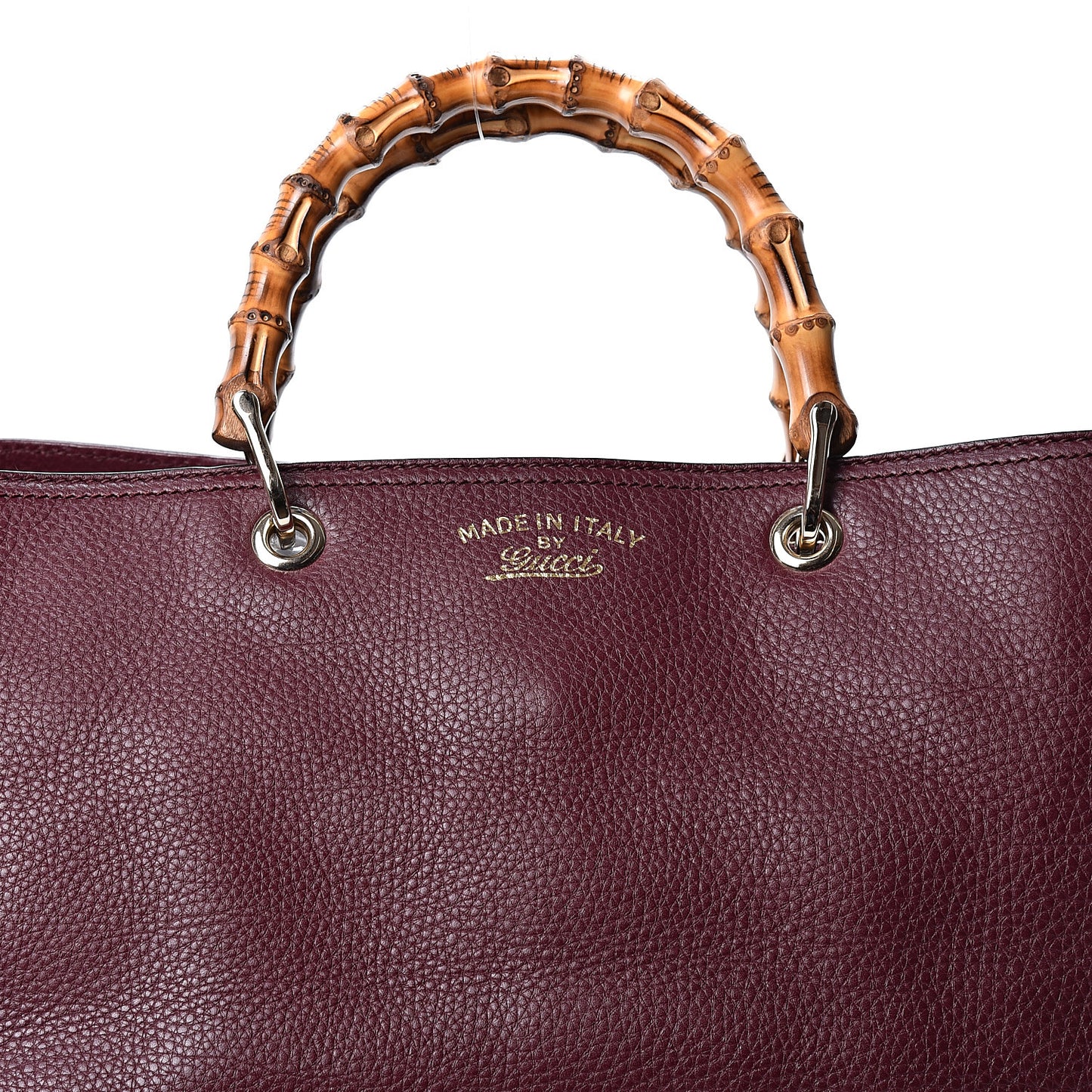 Calfskin Large Bamboo Shopper Tote Burgundy