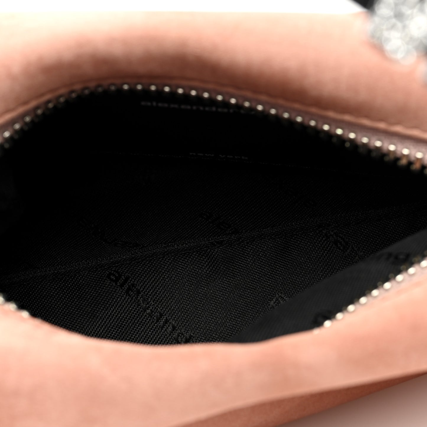 Satin Crystal Heiress Pouch Light Pink