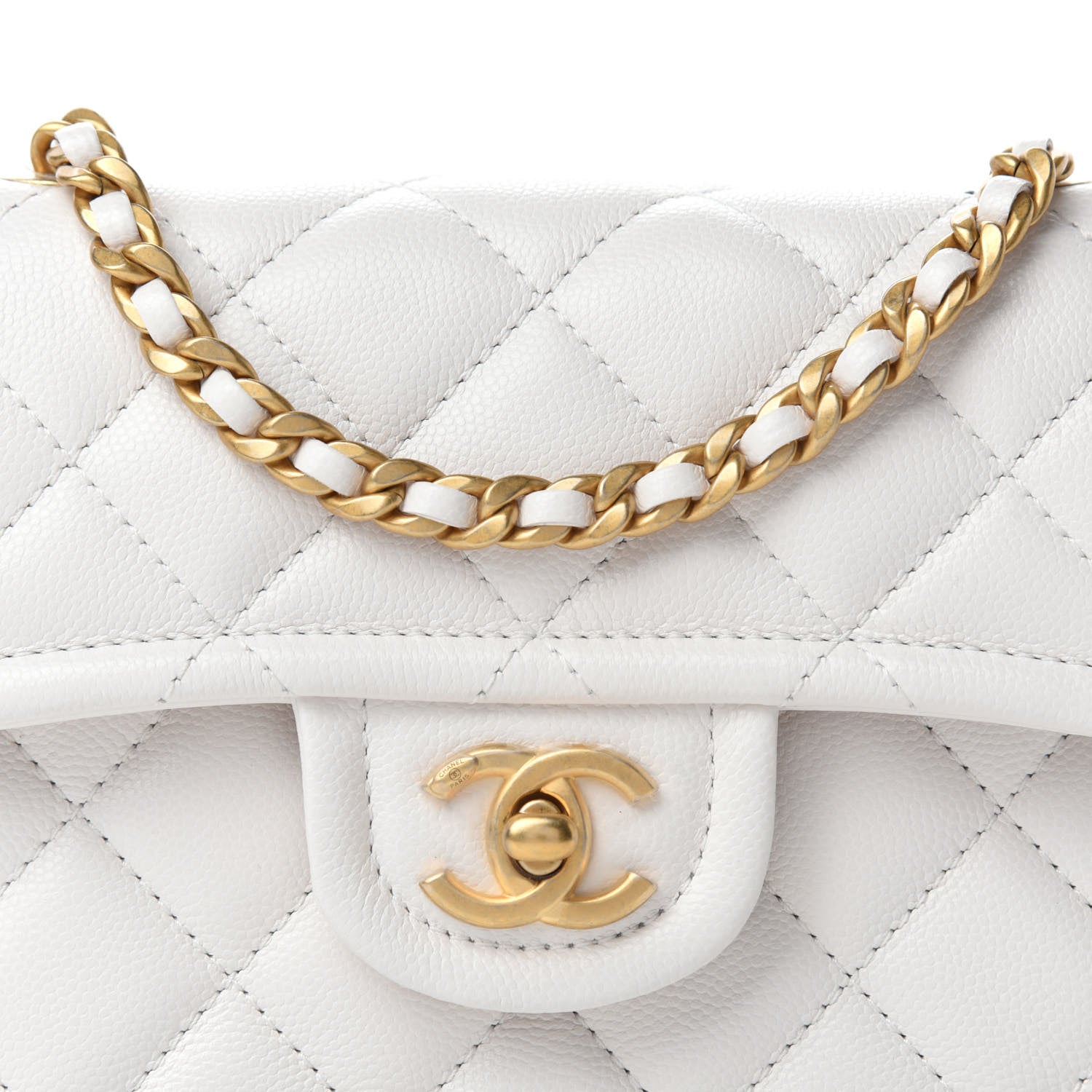 Chanel Caviar Quilted Mini Sweet Classic Flap White 10 of 11