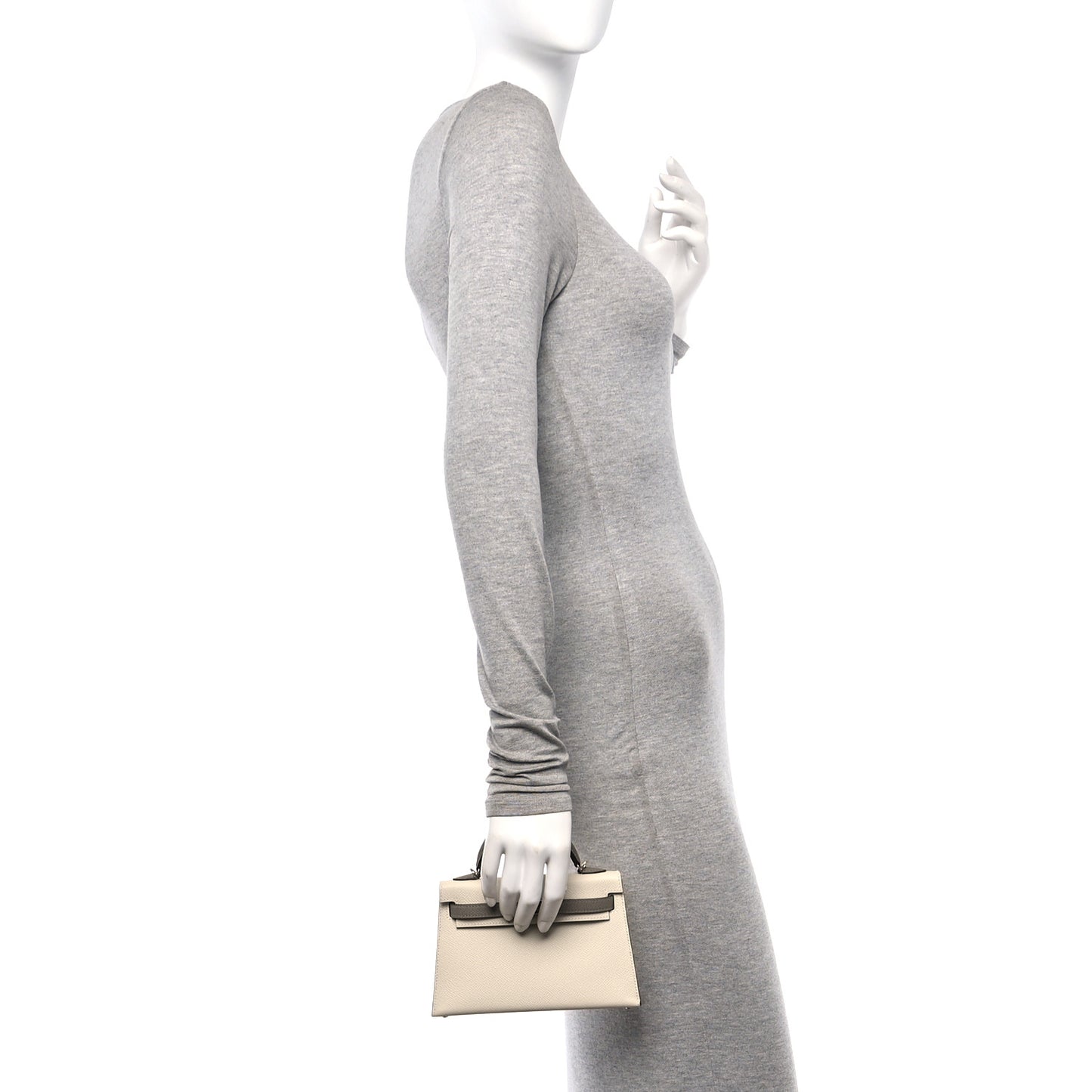 Epsom Horseshoe Mini Kelly Sellier 20 Craie Gris Asphalte