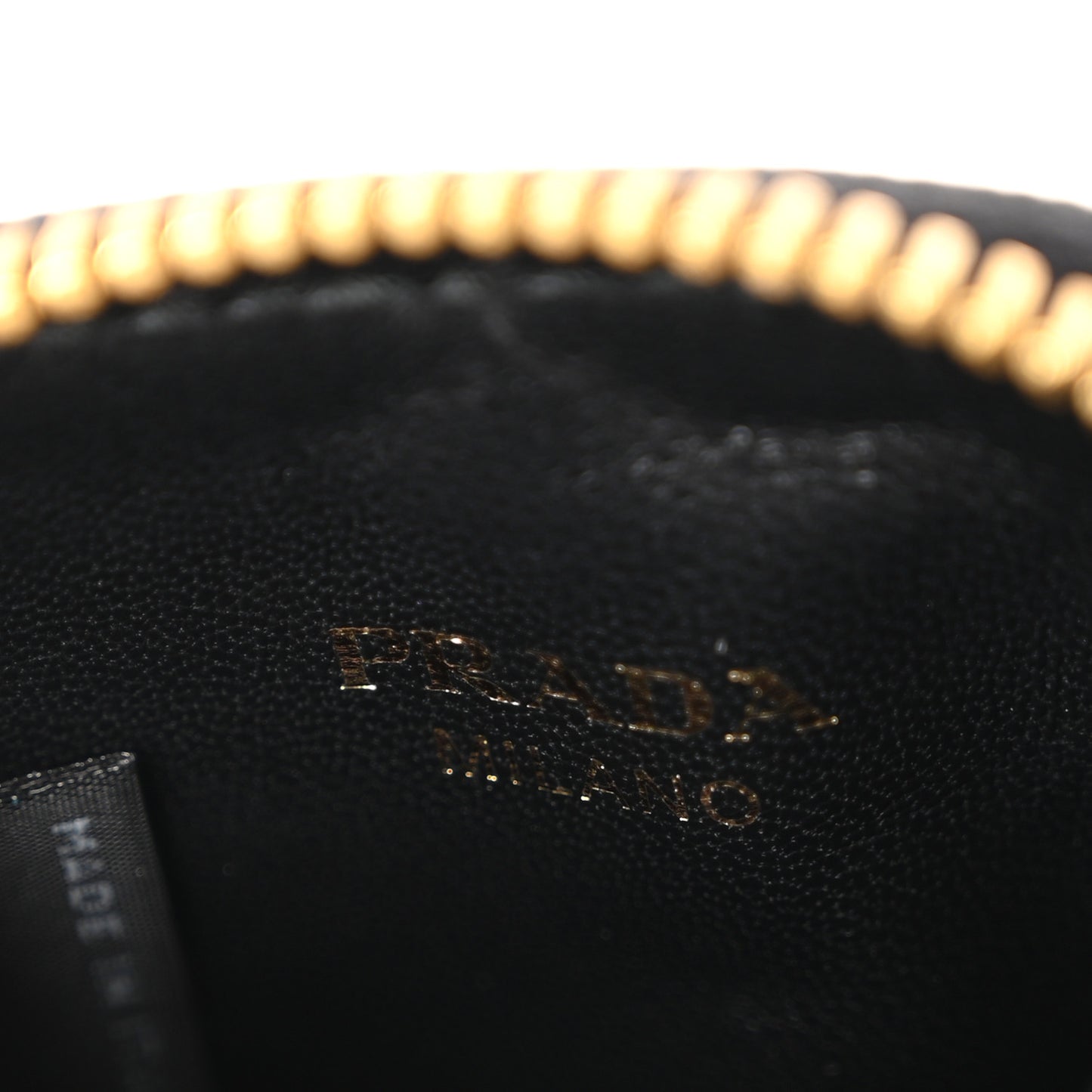 Saffiano Triangle Zip Around Mini Pouch Black