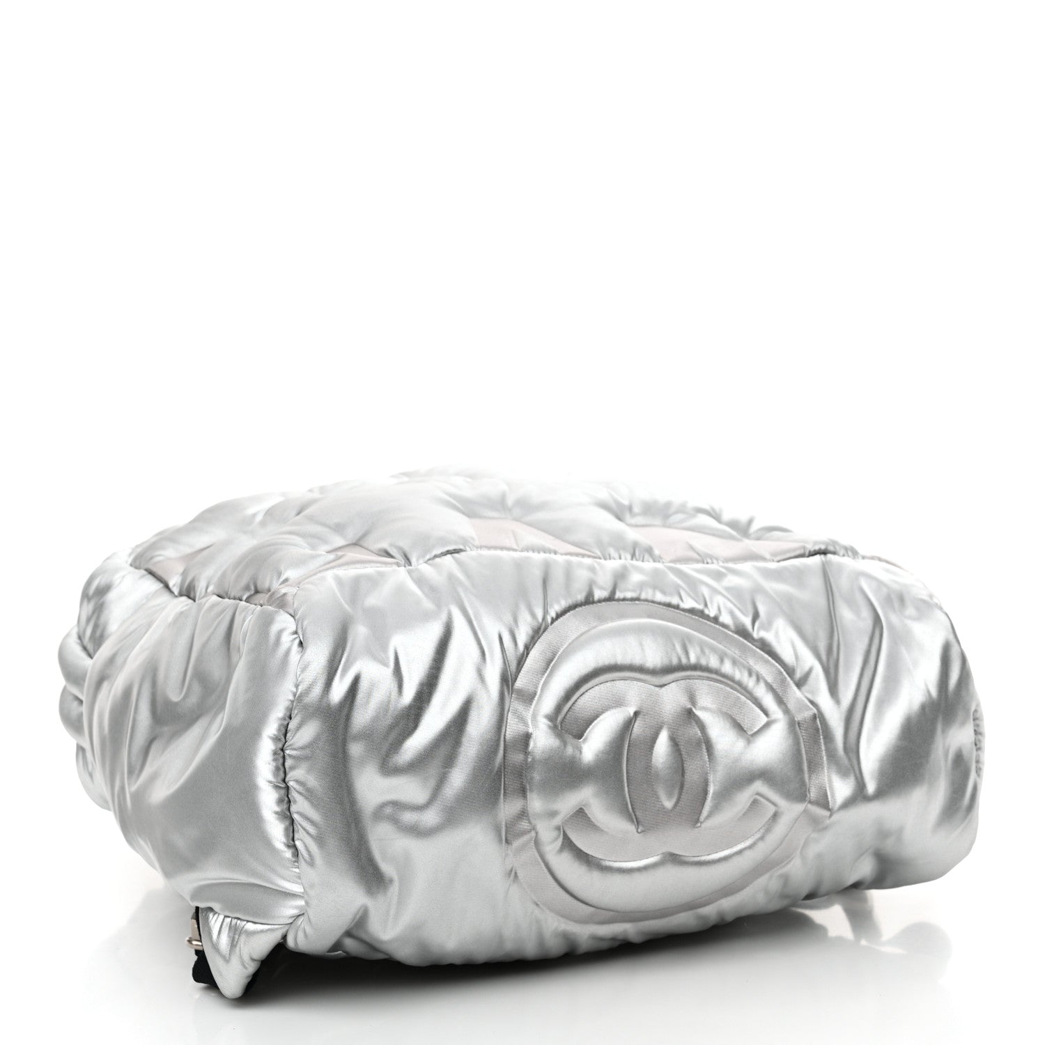Chanel Nylon Embossed Doudoune Backpack Silver 4 of 11