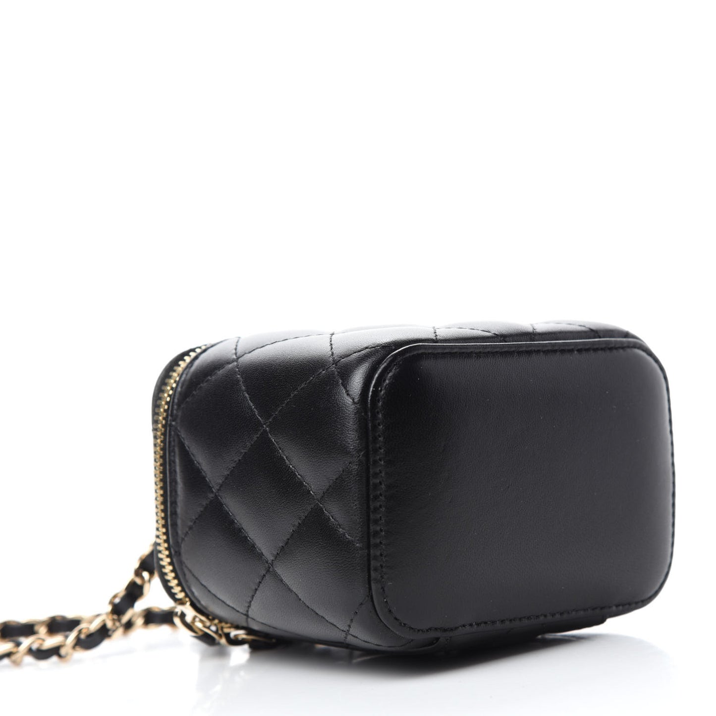 Lambskin Quilted My Chanel Lady Vanity Case With Chain Black
