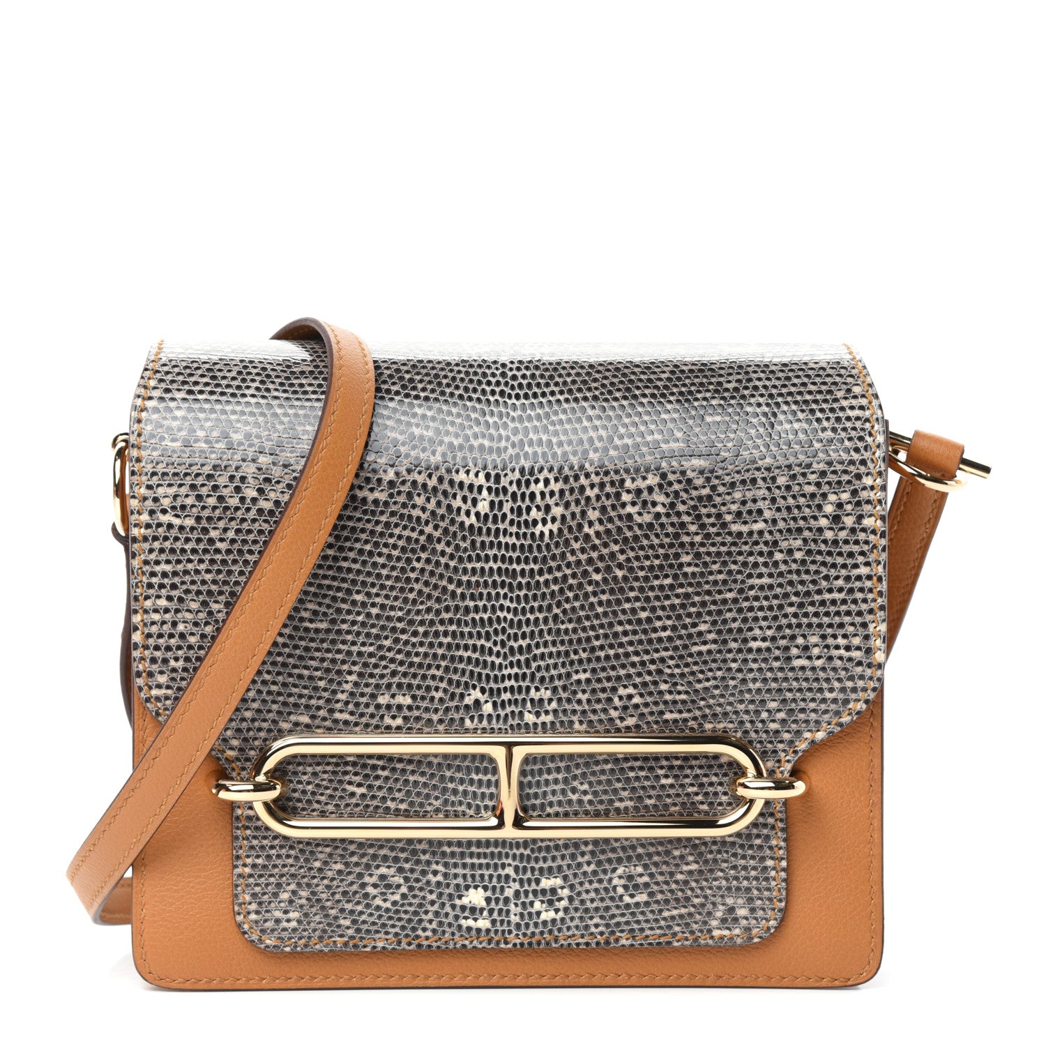 Hermes Evercolor Lizard Mini Sac Roulis Caramel Ombre 1 of 9