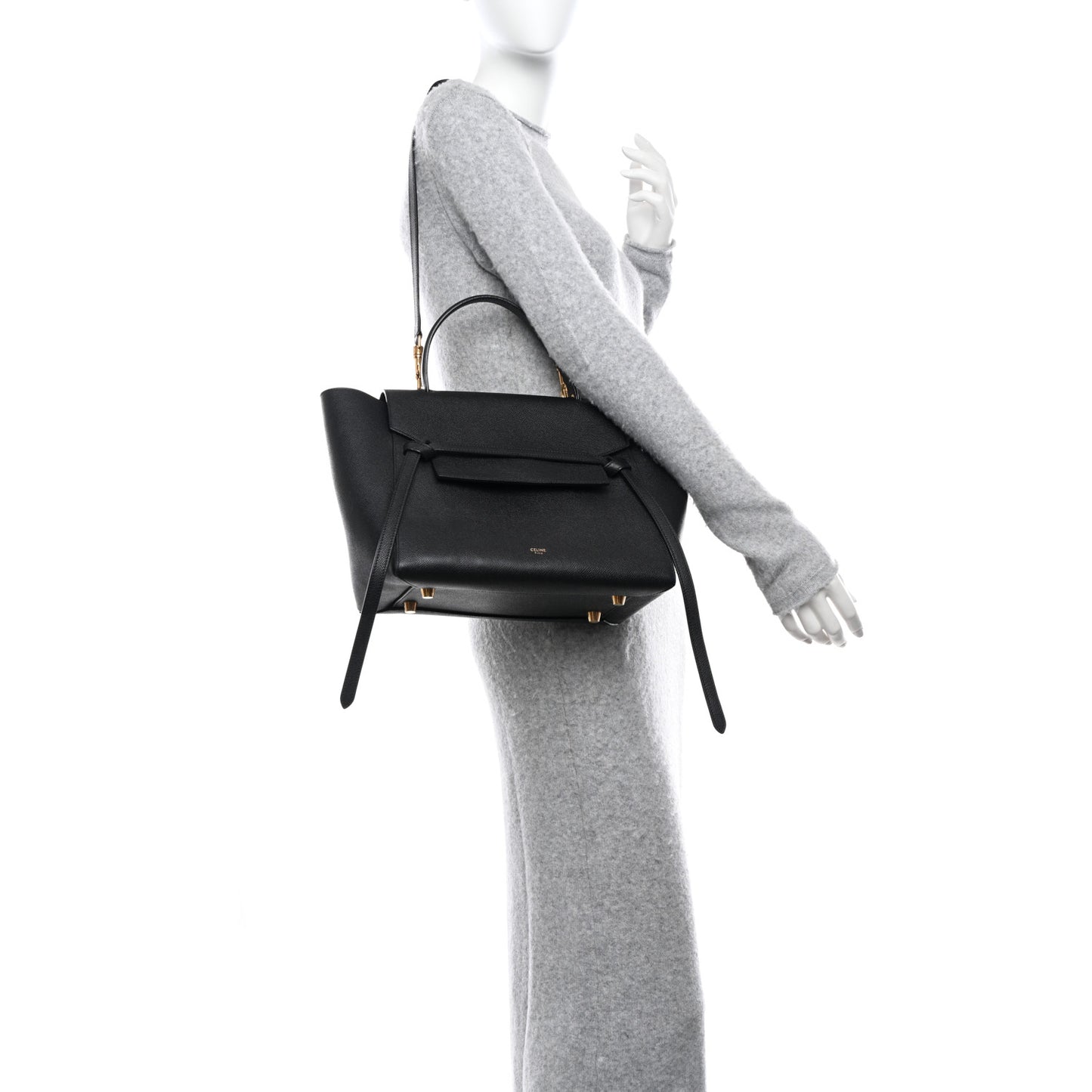 Grained Calfskin Mini Belt Bag Black