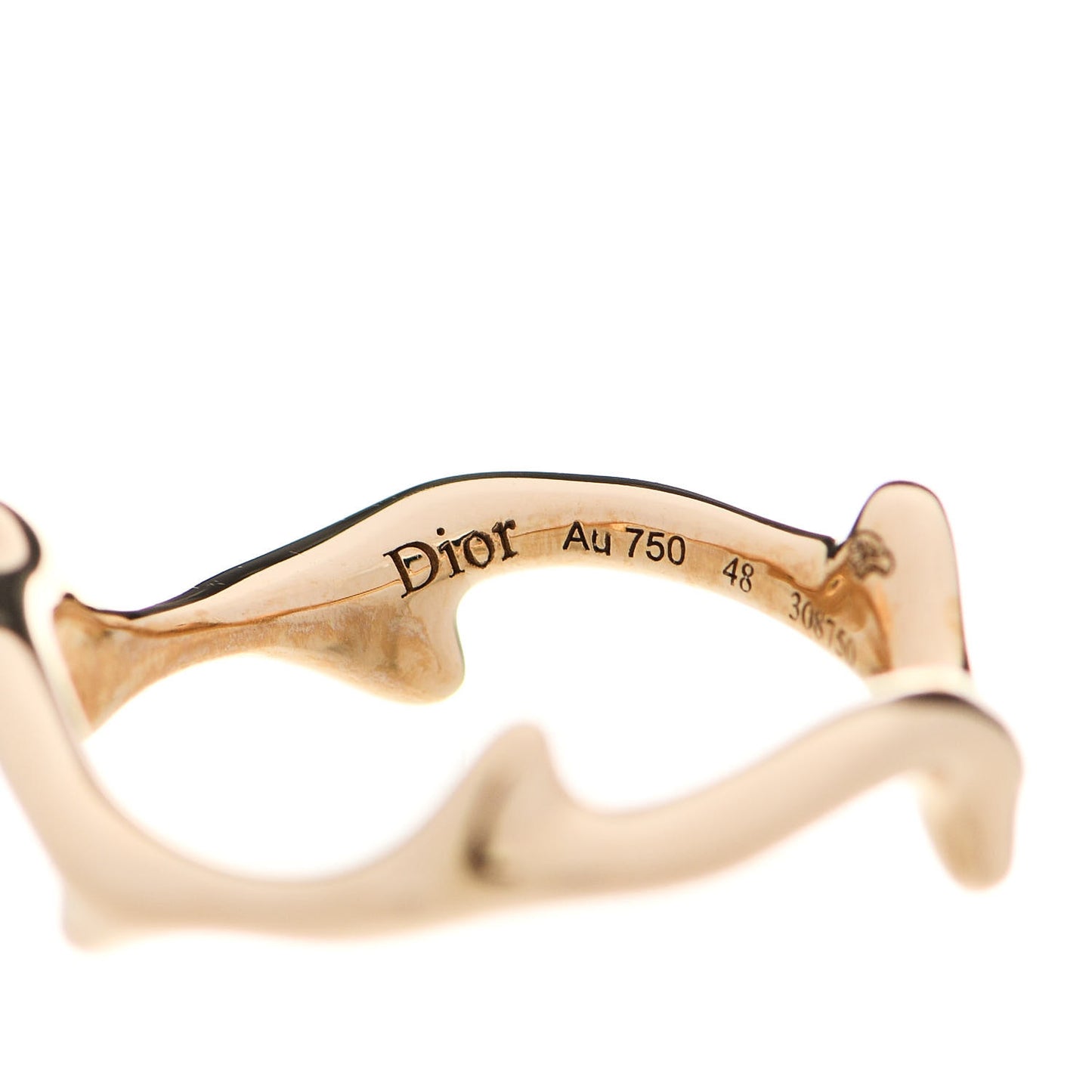 18K Yellow Gold Bois de Rose Ring 48 4.5