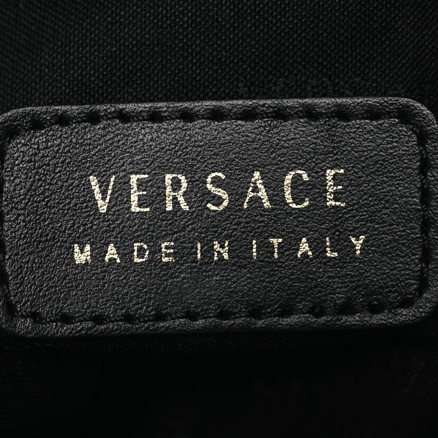 Nylon Goatskin Studded Palazzo Medusa Backpack Black