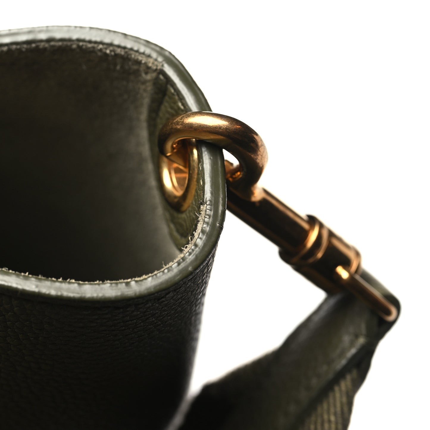 Soft Grained Calfskin Sangle Bucket Bag Light Khaki