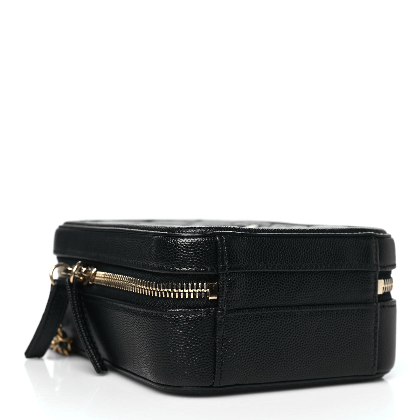 Caviar Quilted CC North South Filigree Vanity Case Black