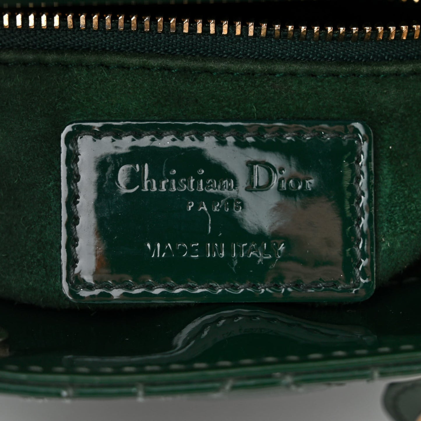 Patent Cannage Mini Lady Dior Pine Green