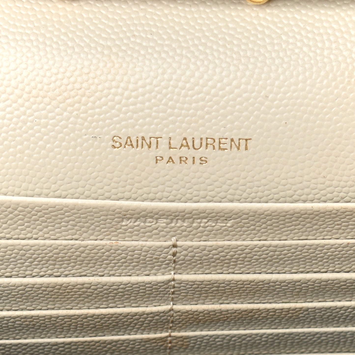 Grain De Poudre Matelasse Chevron Monogram Chain Wallet Crema Soft
