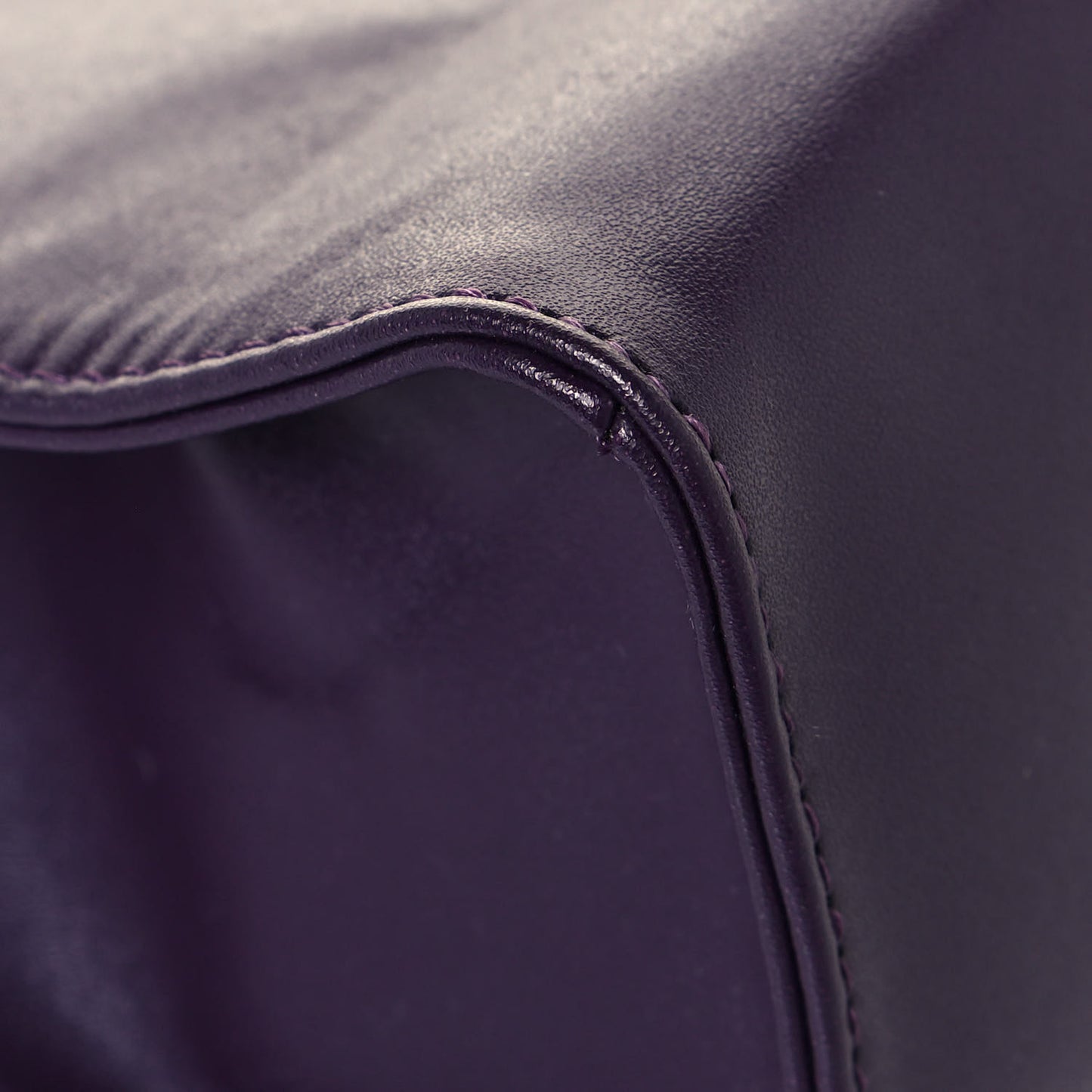 Vegan Leather Small Shopping Bag Eggplant