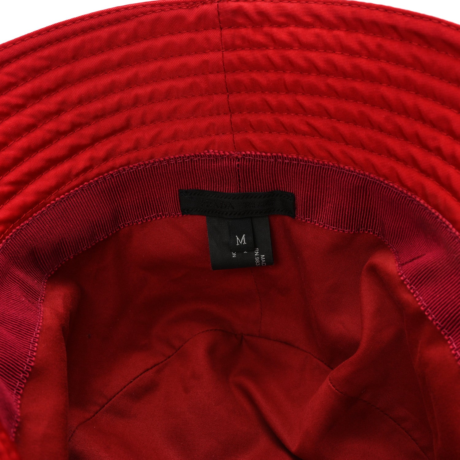 Prada Re-Nylon Metal Triangle Logo Womens Bucket Hat M Rosso 8 of 8