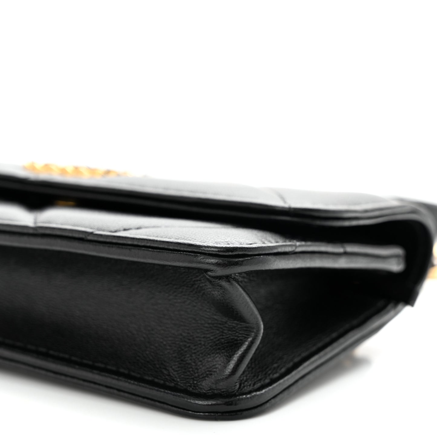 Lambskin Quilted Chanel 19 Belt Phone Holder Bag Black