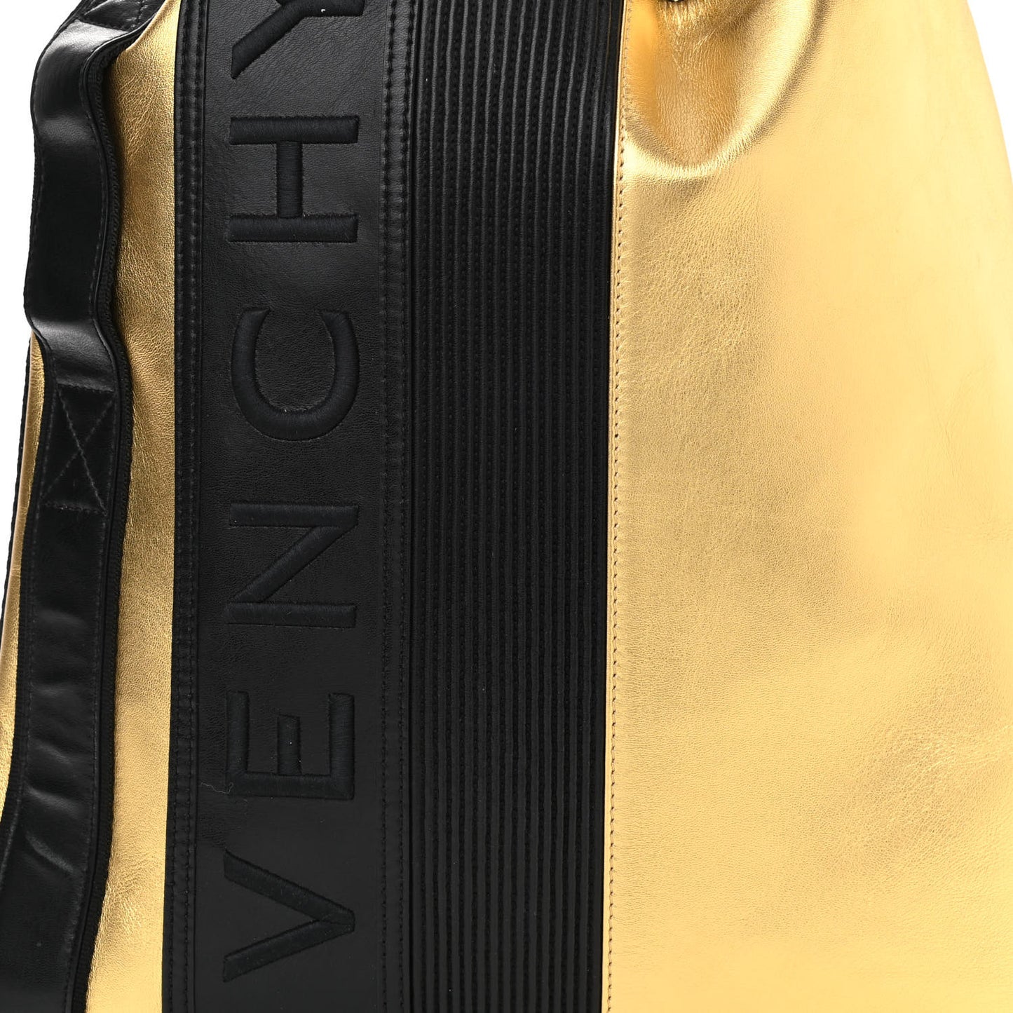 Calfskin MC3 Drawstring Backpack Bag Black Gold