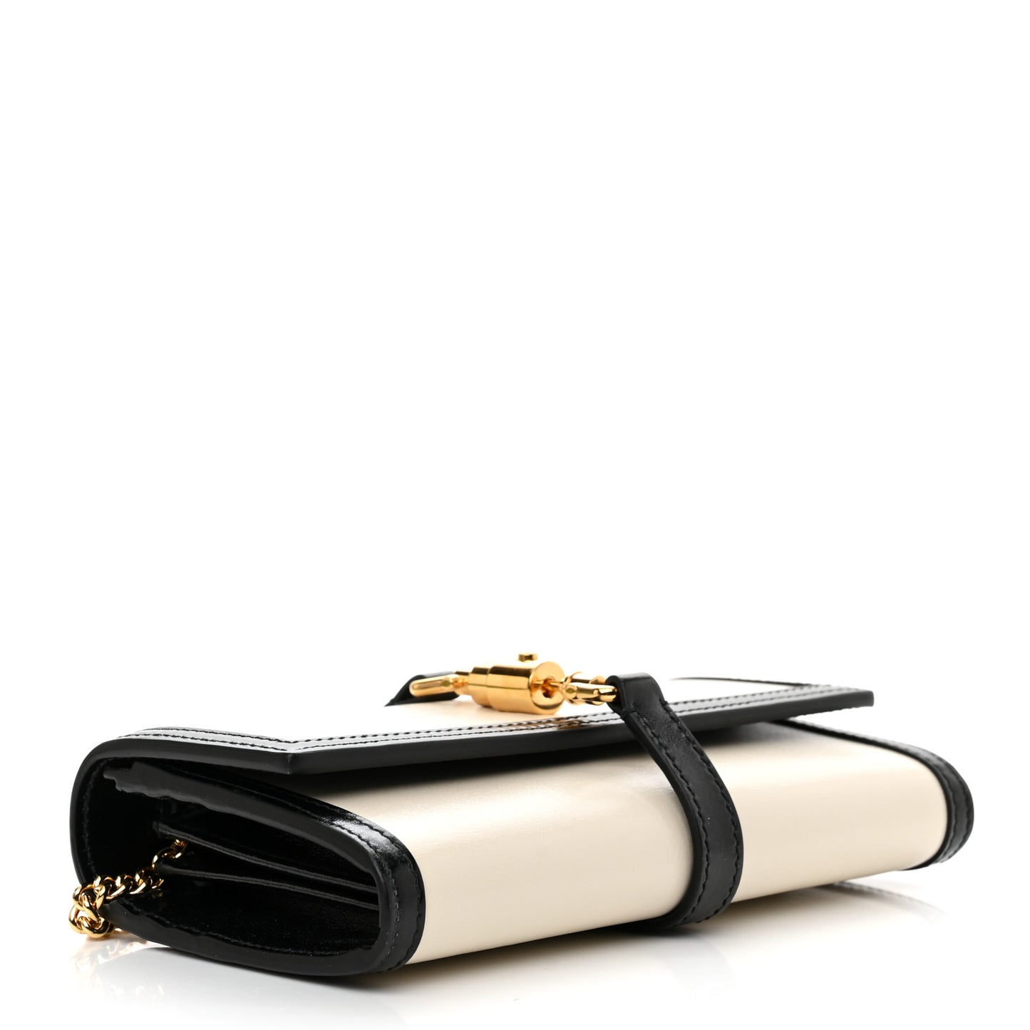 Calfskin Bi-Color Jackie 1961 Chain Wallet Mystic White Black