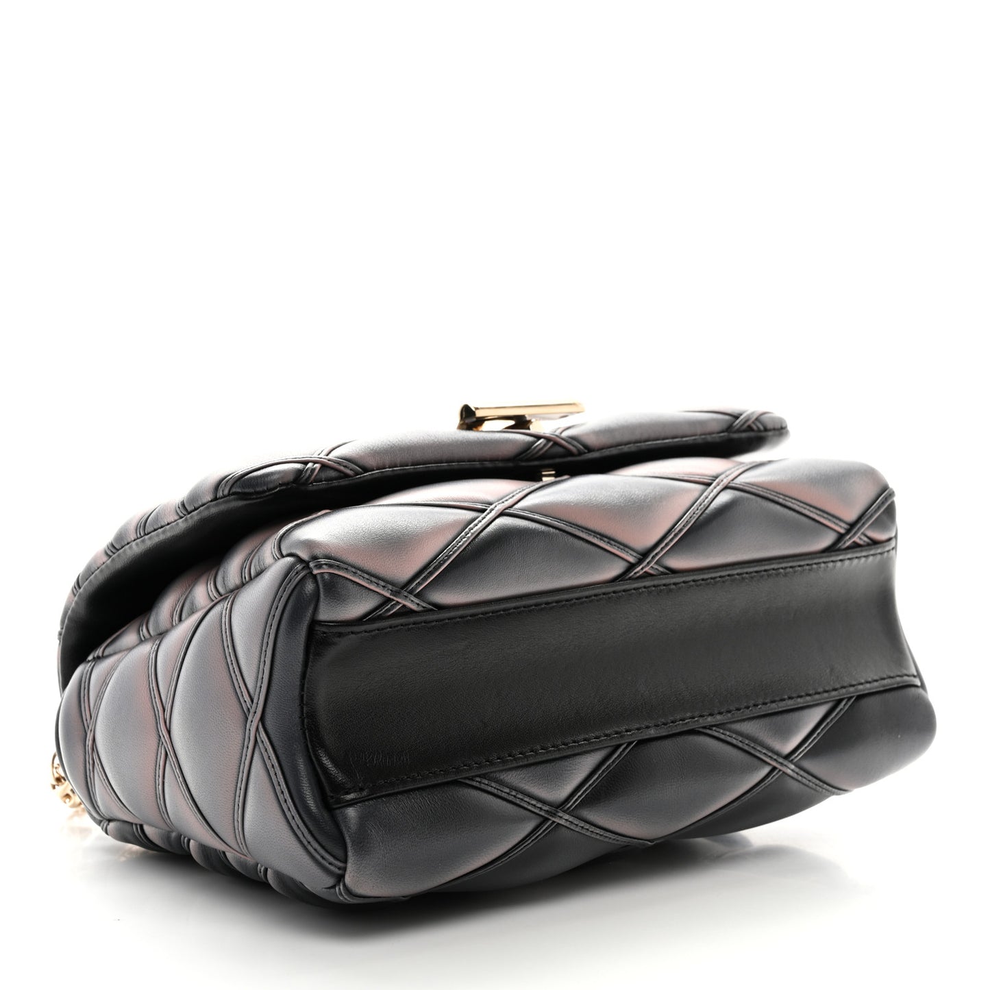 Lambskin Malletage Top Handle GO-14 MM Black Pink