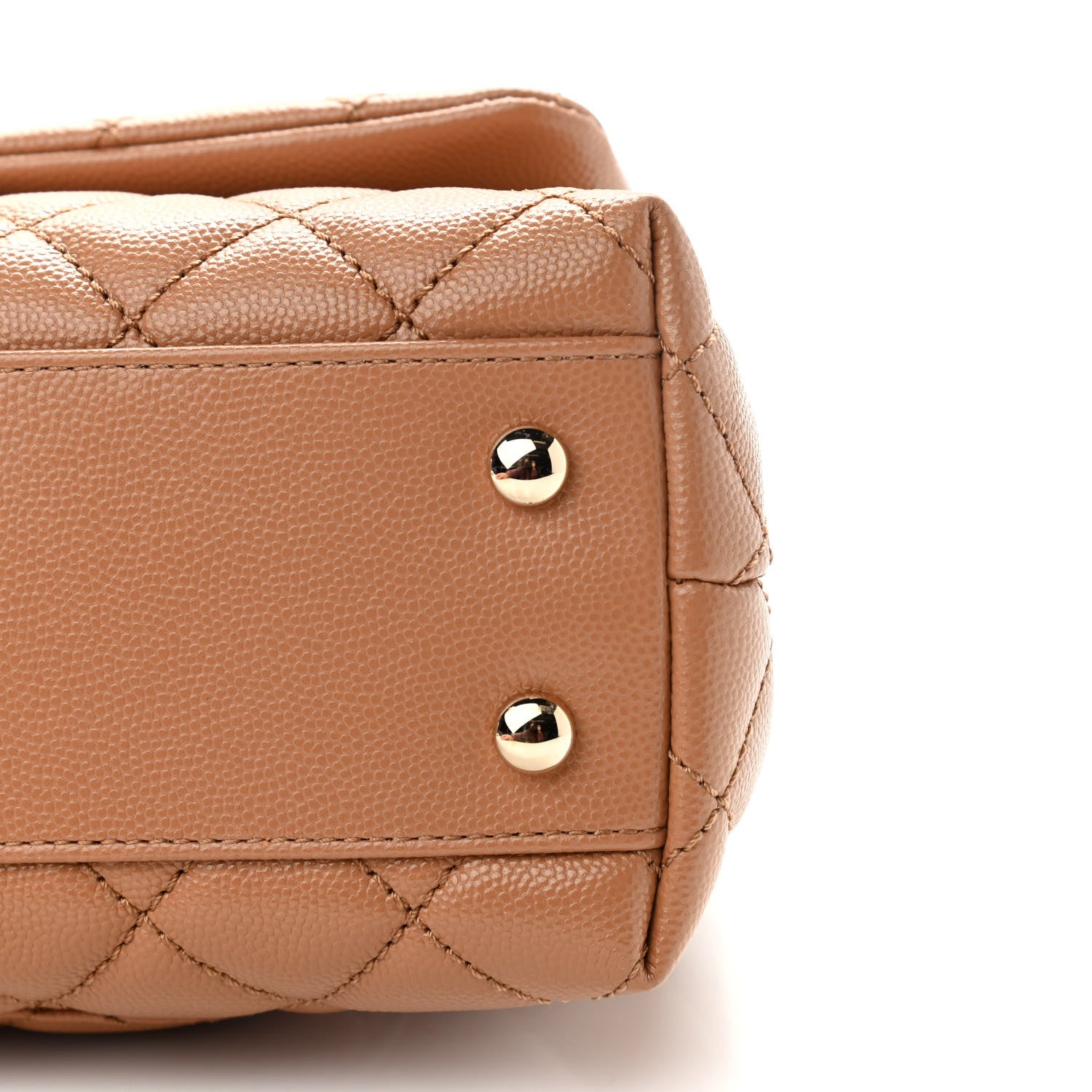Chanel Caviar Quilted Lizard Embossed Mini Coco Handle Flap Brown 9 of 9