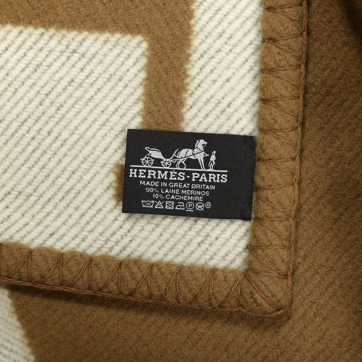 Wool Cashmere Avalon Blanket Ecru Camel