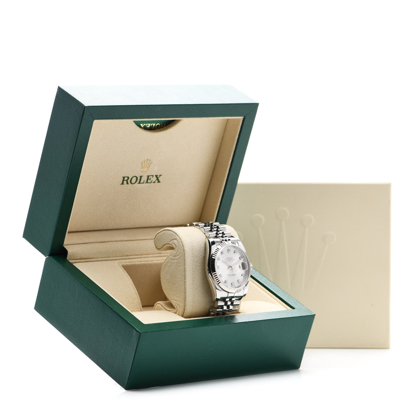 Stainless Steel 18K White Gold Diamond 36mm Oyster Perpetual Datejust Watch Silver 116234