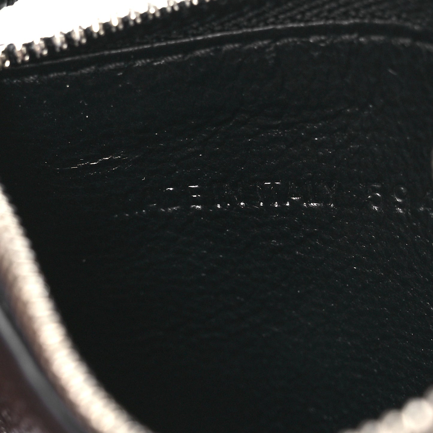 Grained Calfskin Miami Logo Cash Coin Card Holder On Keychain Black