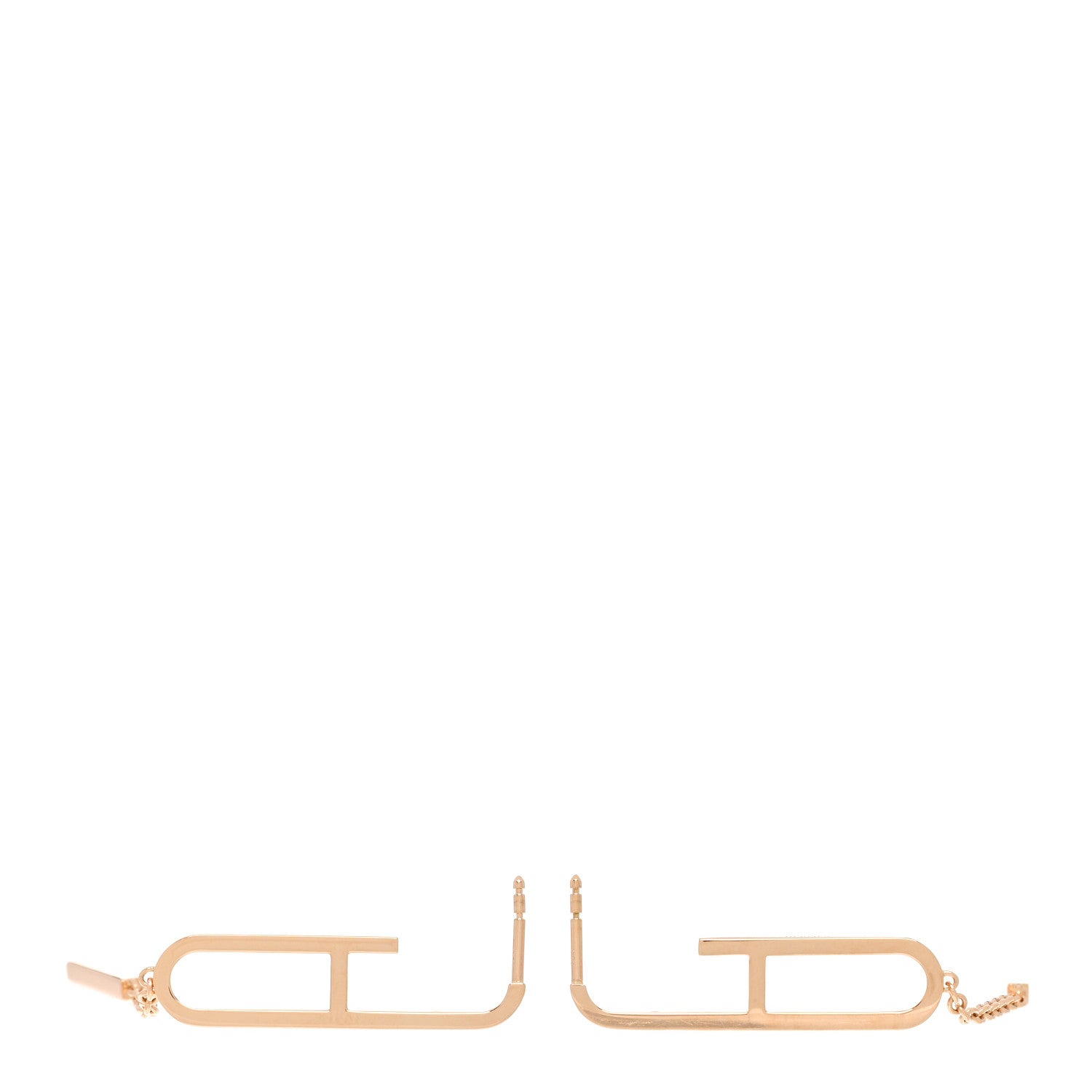 Hermes 18K Rose Gold Diamond Ever Chaine D'Ancre Earrings 3 of 4
