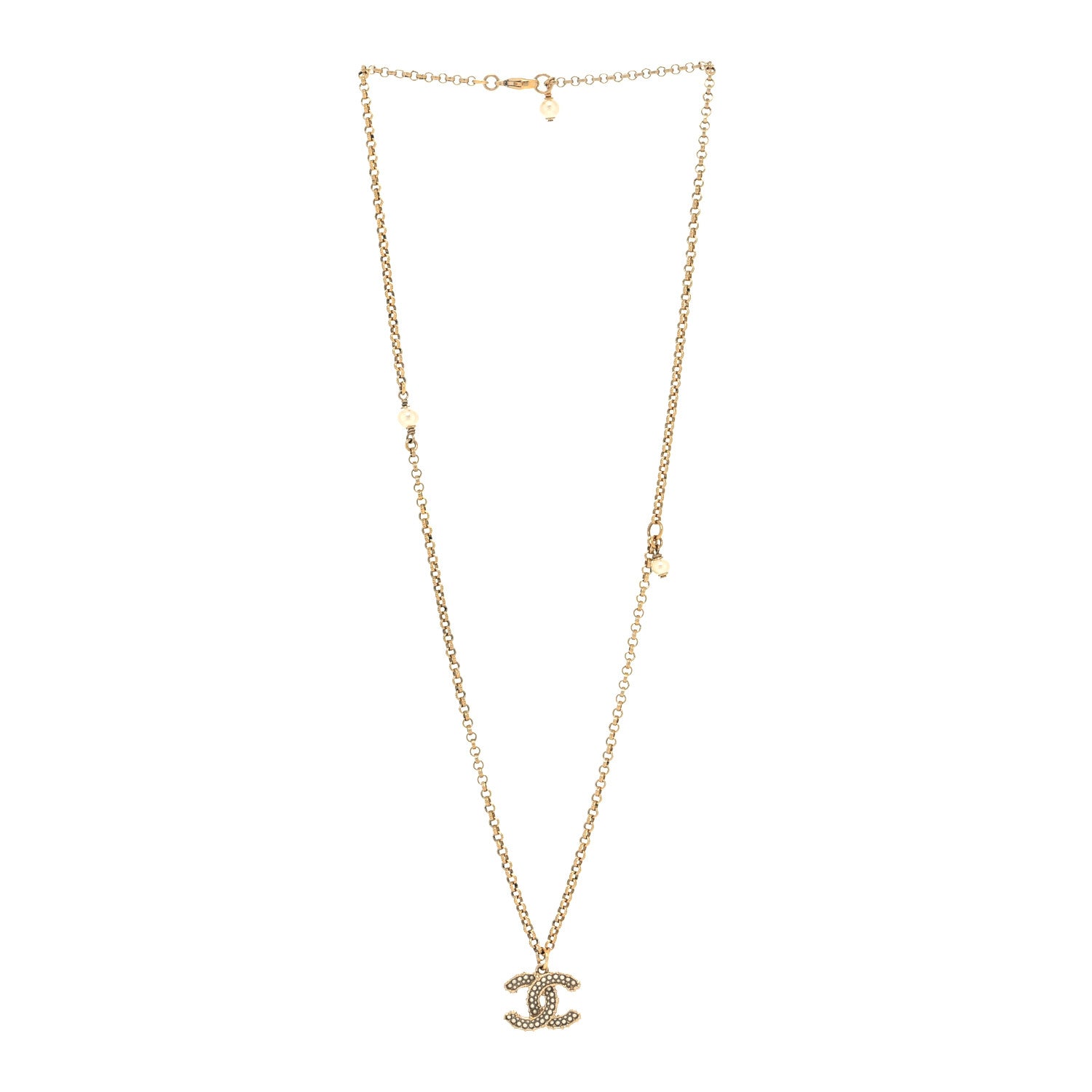 Chanel Pearl CC Camellia Express Necklace Gold 3 of 5
