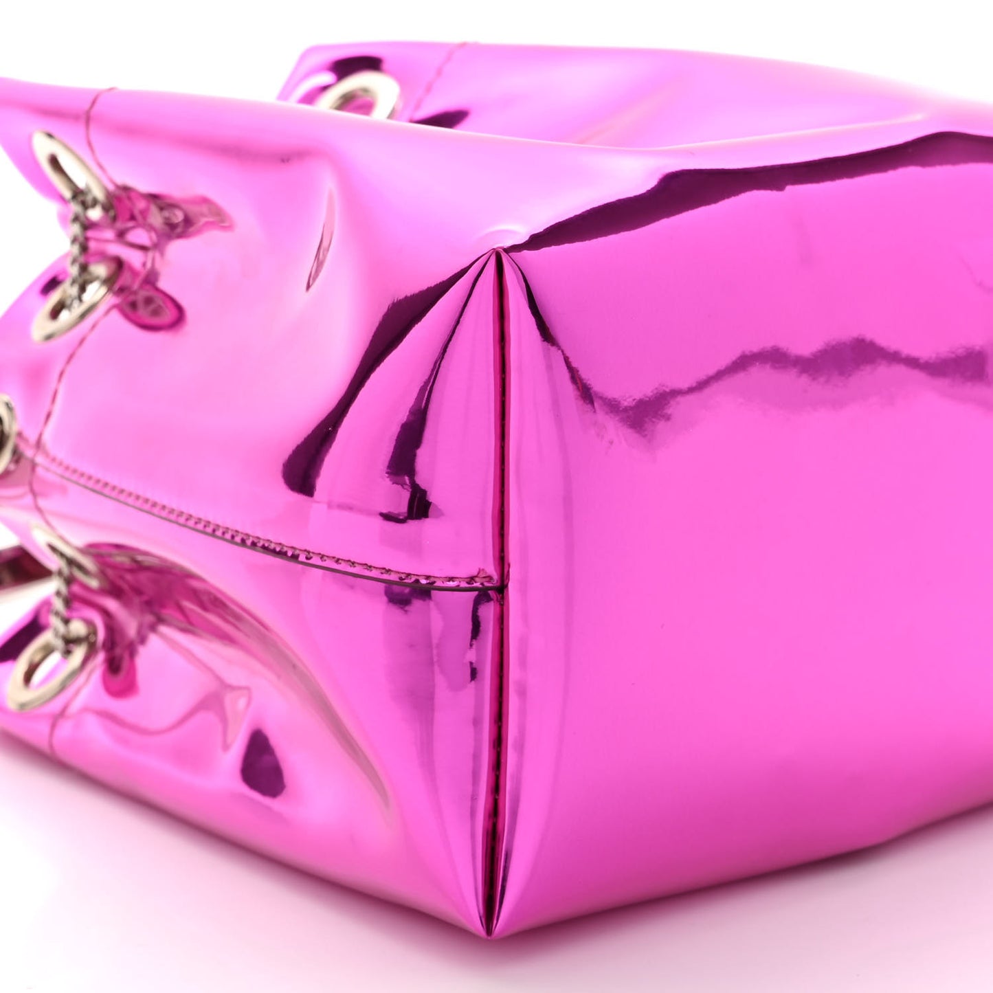 Metallic Fabric Bon Bon Mini Bag Fuchisa