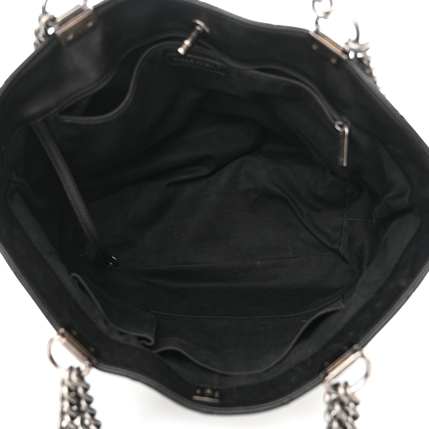 Chanel Calfskin Quilted Large Shopping In Chains Tote Black 5 of 11