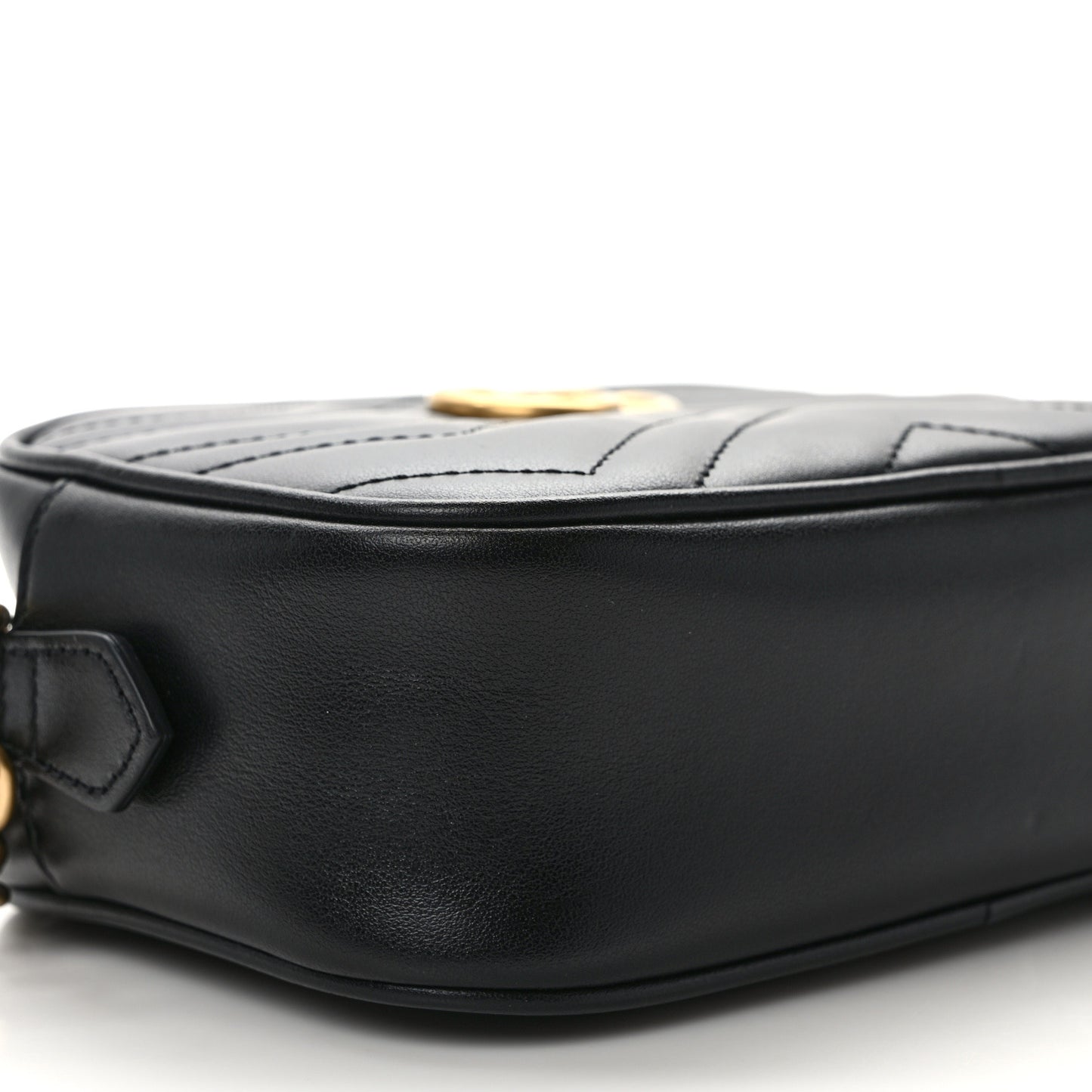 Calfskin Matelasse Mini GG Marmont Chain Shoulder Bag Black