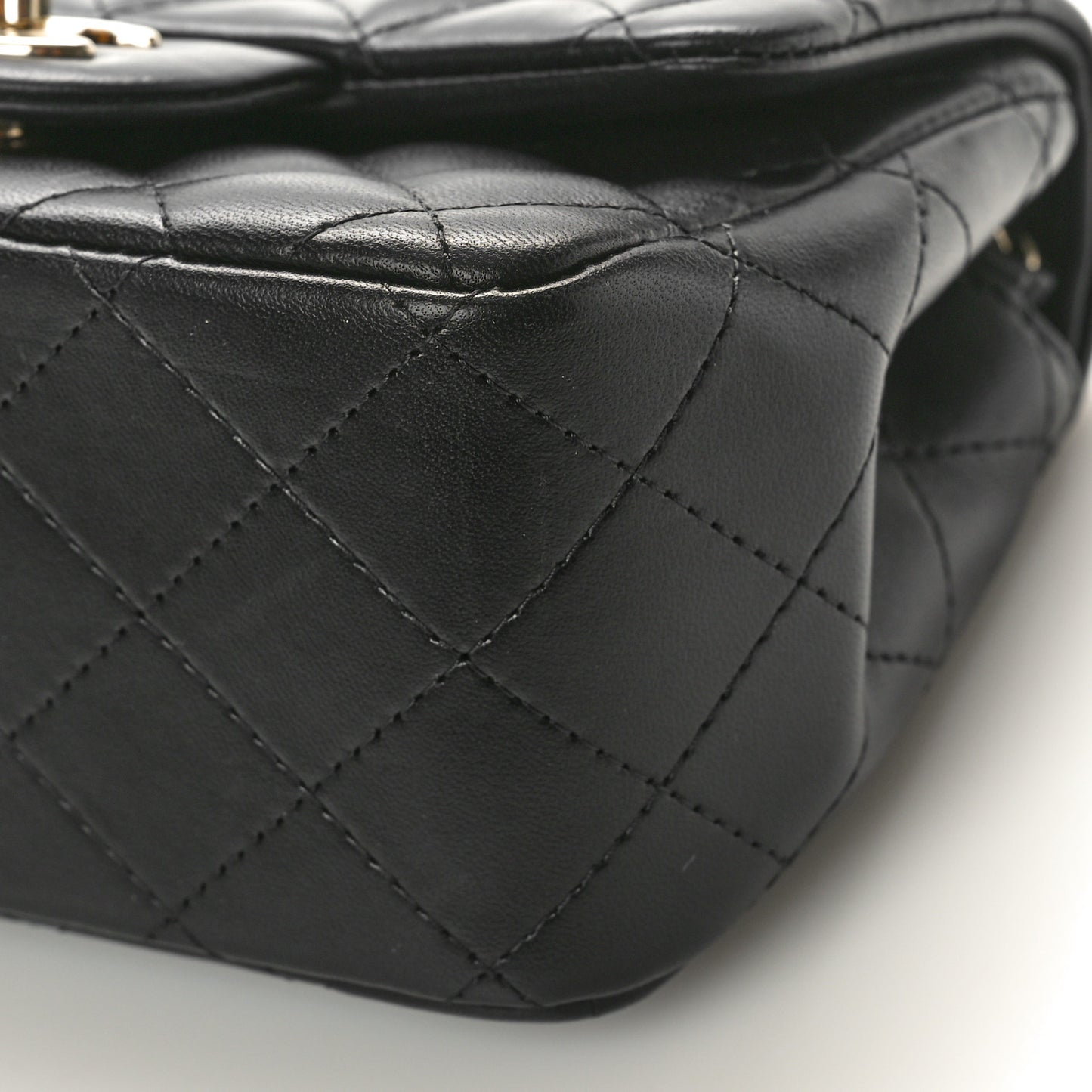 Lambskin Quilted Mini Square Flap Black