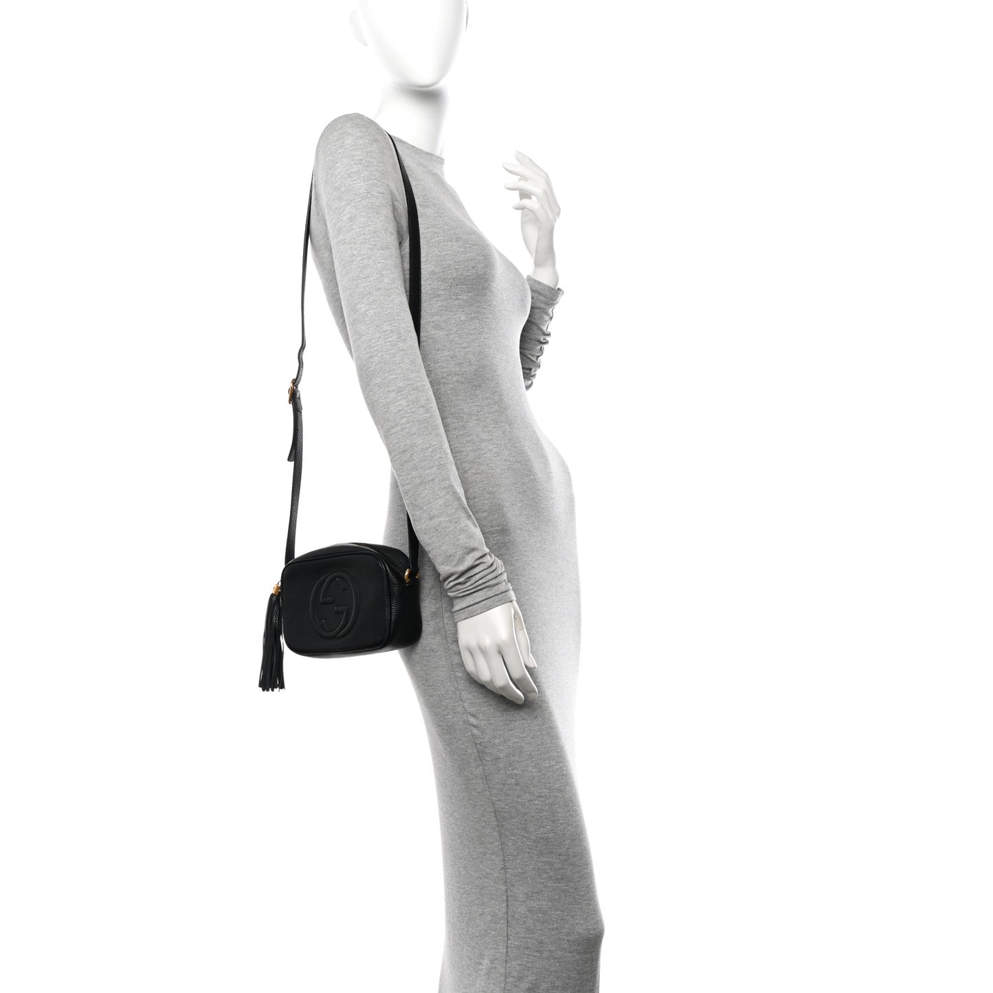 Pebbled Calfskin Mini Soho Disco Bag Black