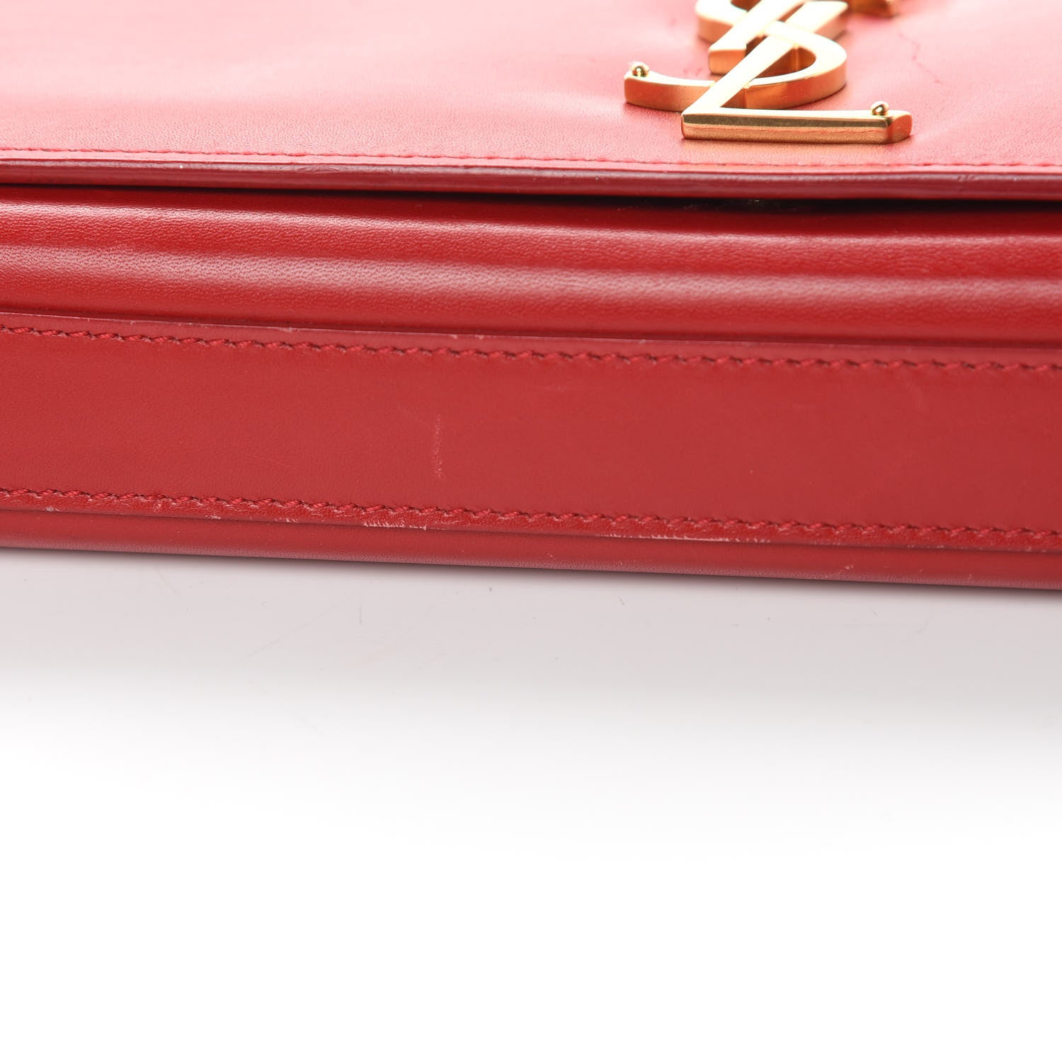 Saint Laurent Calfskin Classic Monogram Cassandre Clutch Rouge Orient 16 of 19