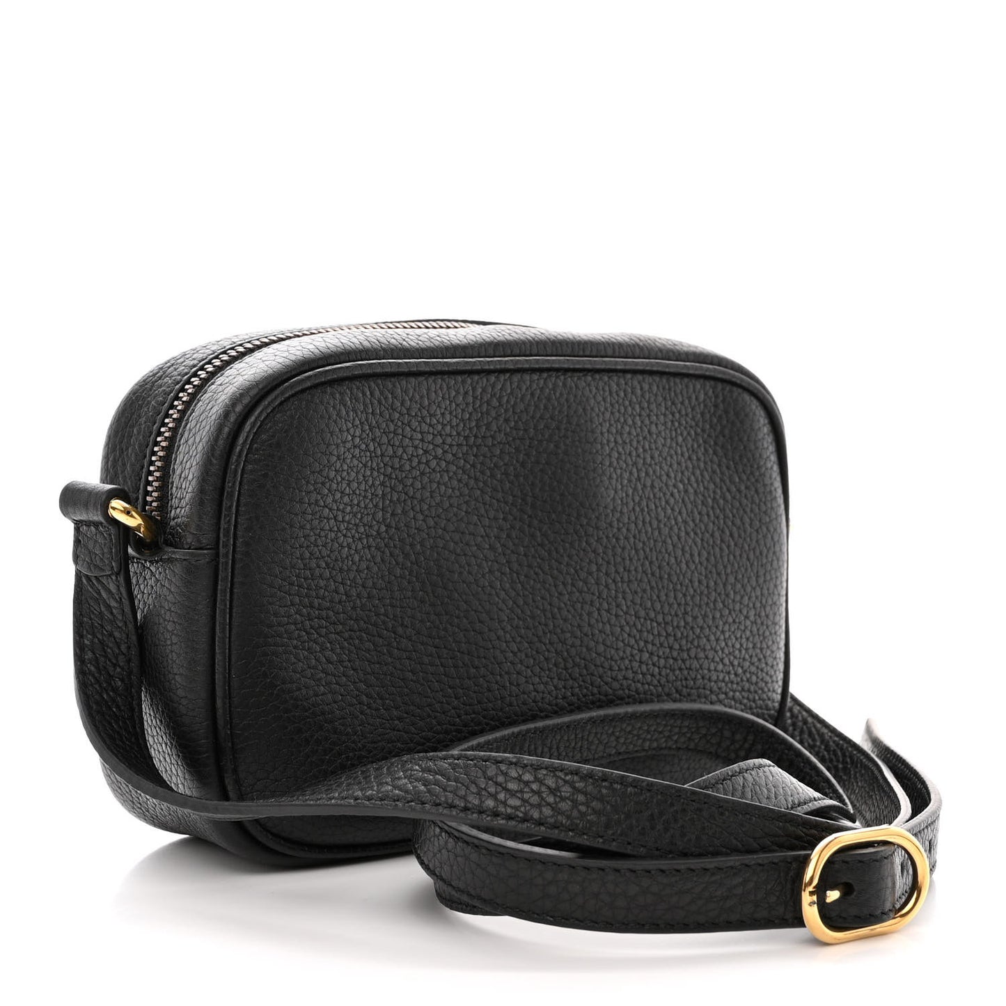 Pebbled Calfskin Mini Soho Disco Bag Black