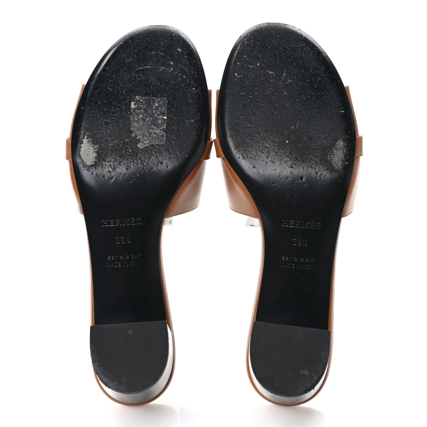 Calfskin Gigi 50 Sandals 38.5 Gold Black