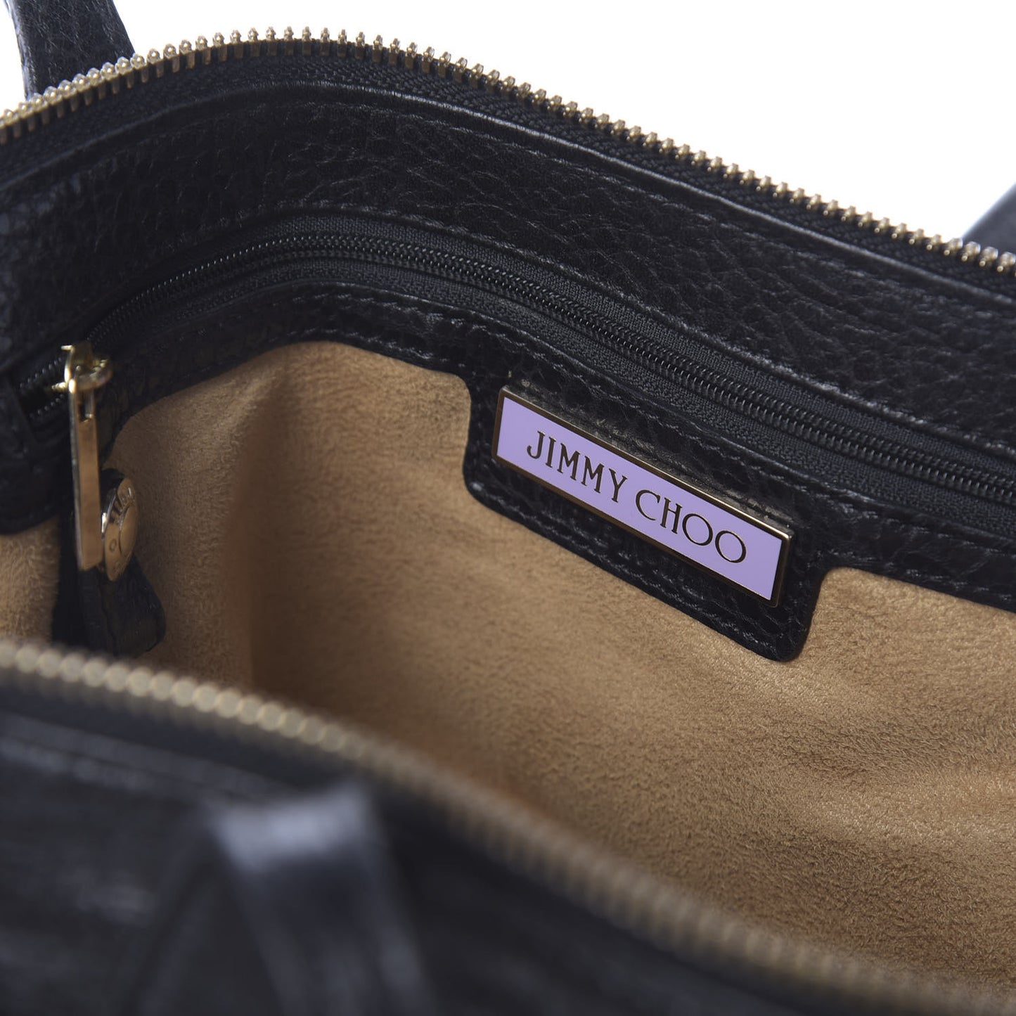 Grainy Calfskin Small Rhea Tote Black