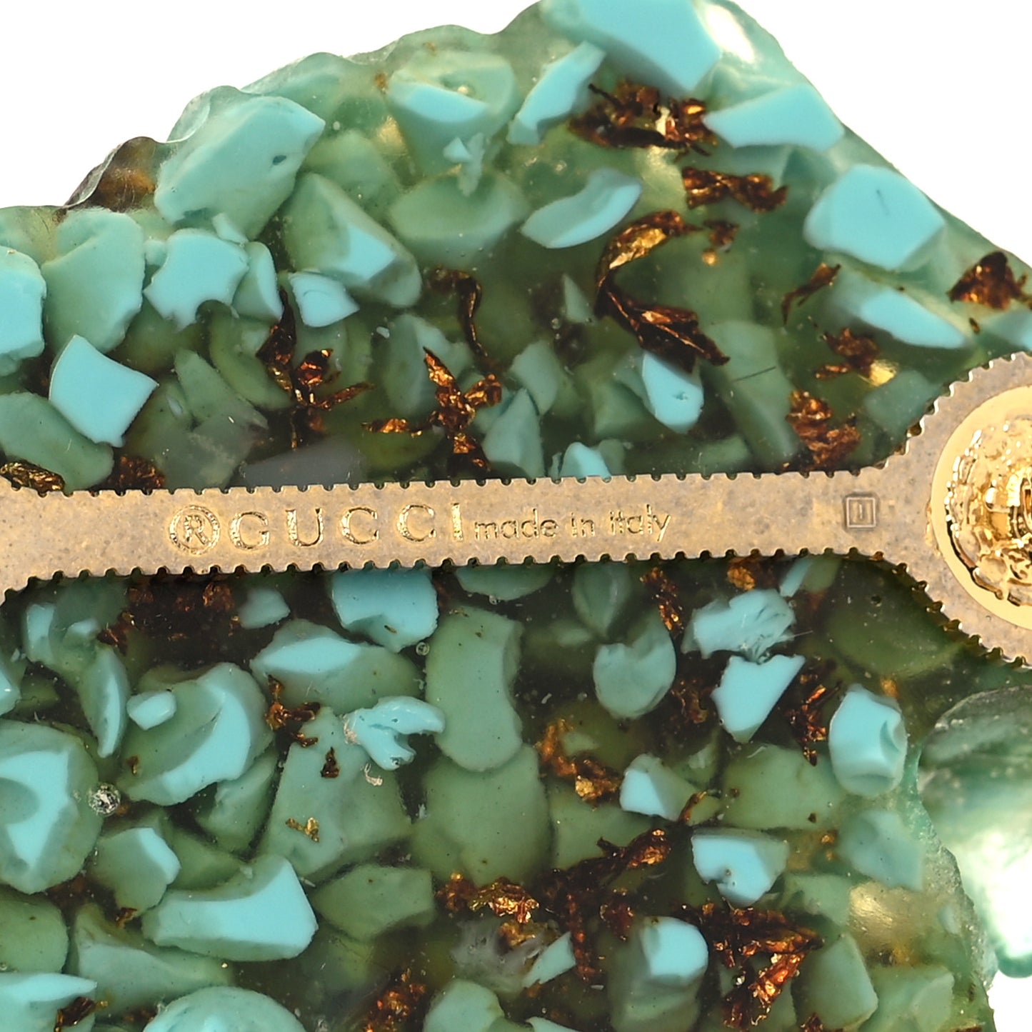Resin Crystal Rajah Brooch Turquoise