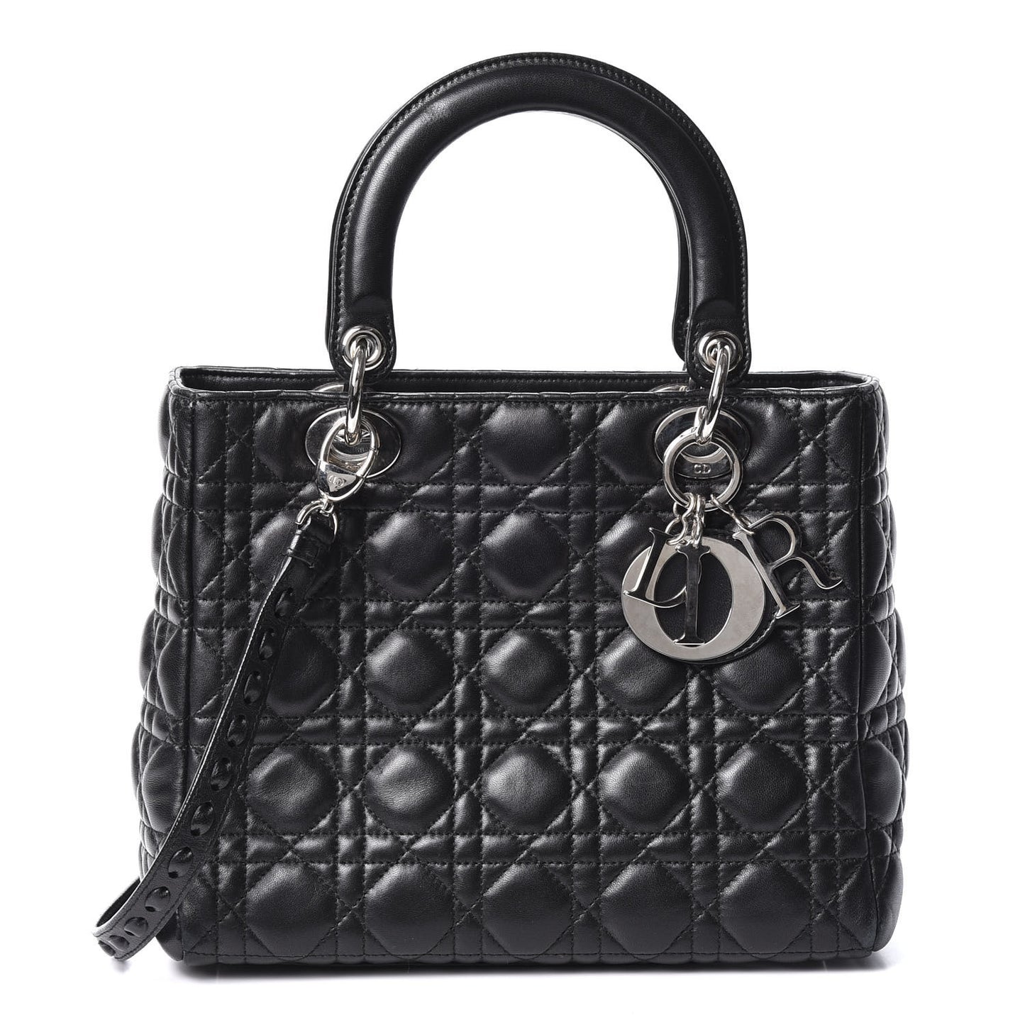 Lambskin Cannage Medium Lady Dior Black