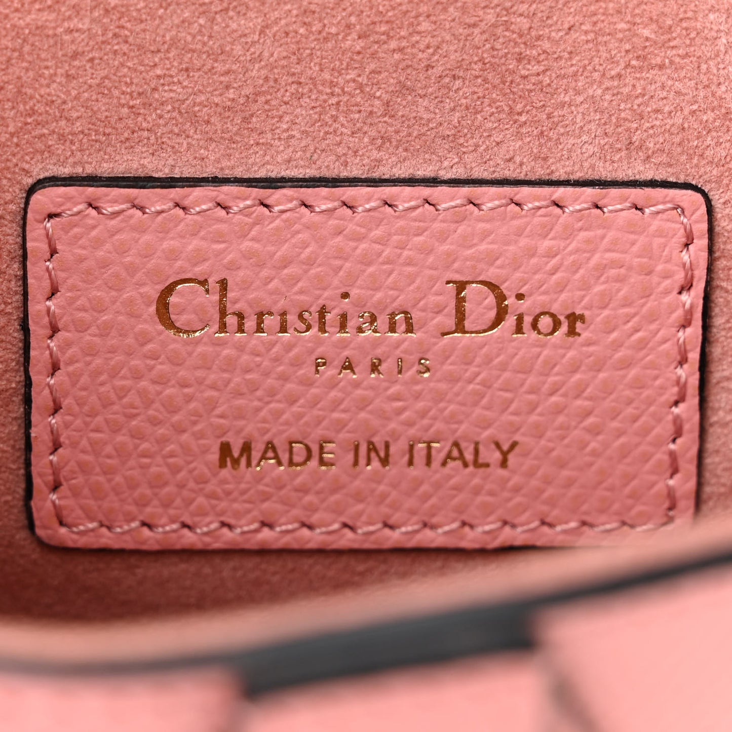 Grained Calfskin Mini Saddle Bag Pink