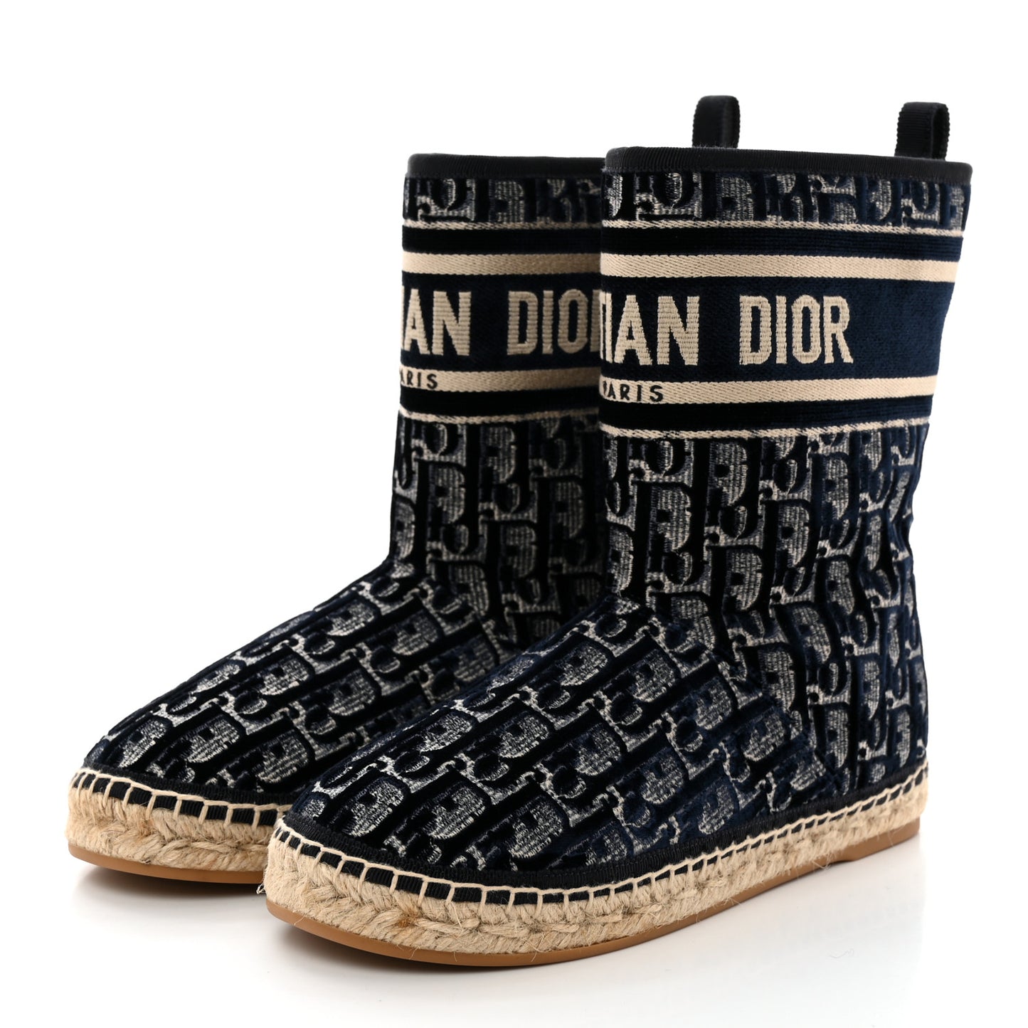 Velvet Oblique Granville Espadrille Boots 37 Deep Blue
