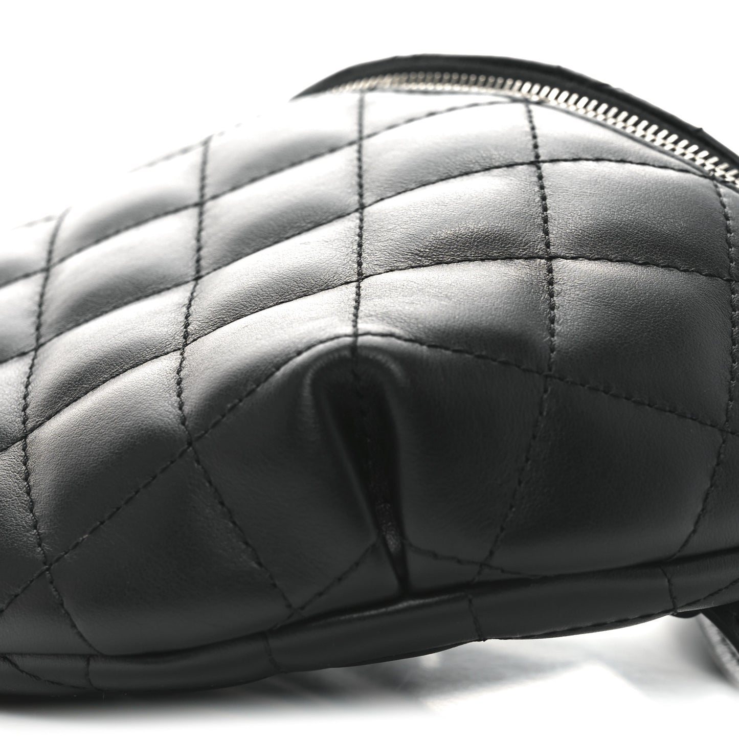 Calfskin Quilted Waist Belt Bag Black