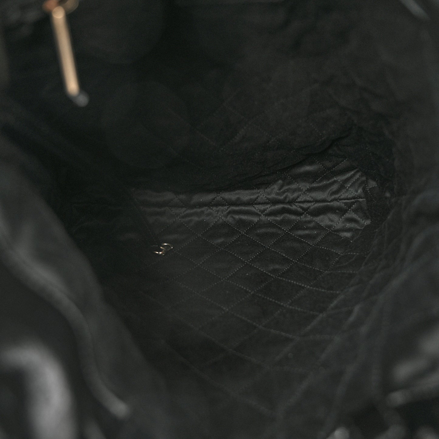 Shiny Calfskin Quilted Chanel 22 Backpack Black