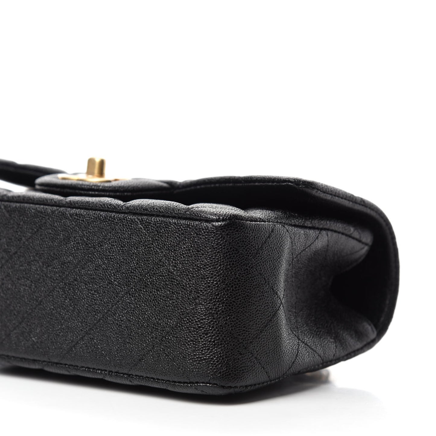 Caviar Quilted Mini Top Handle Rectangular Flap Black