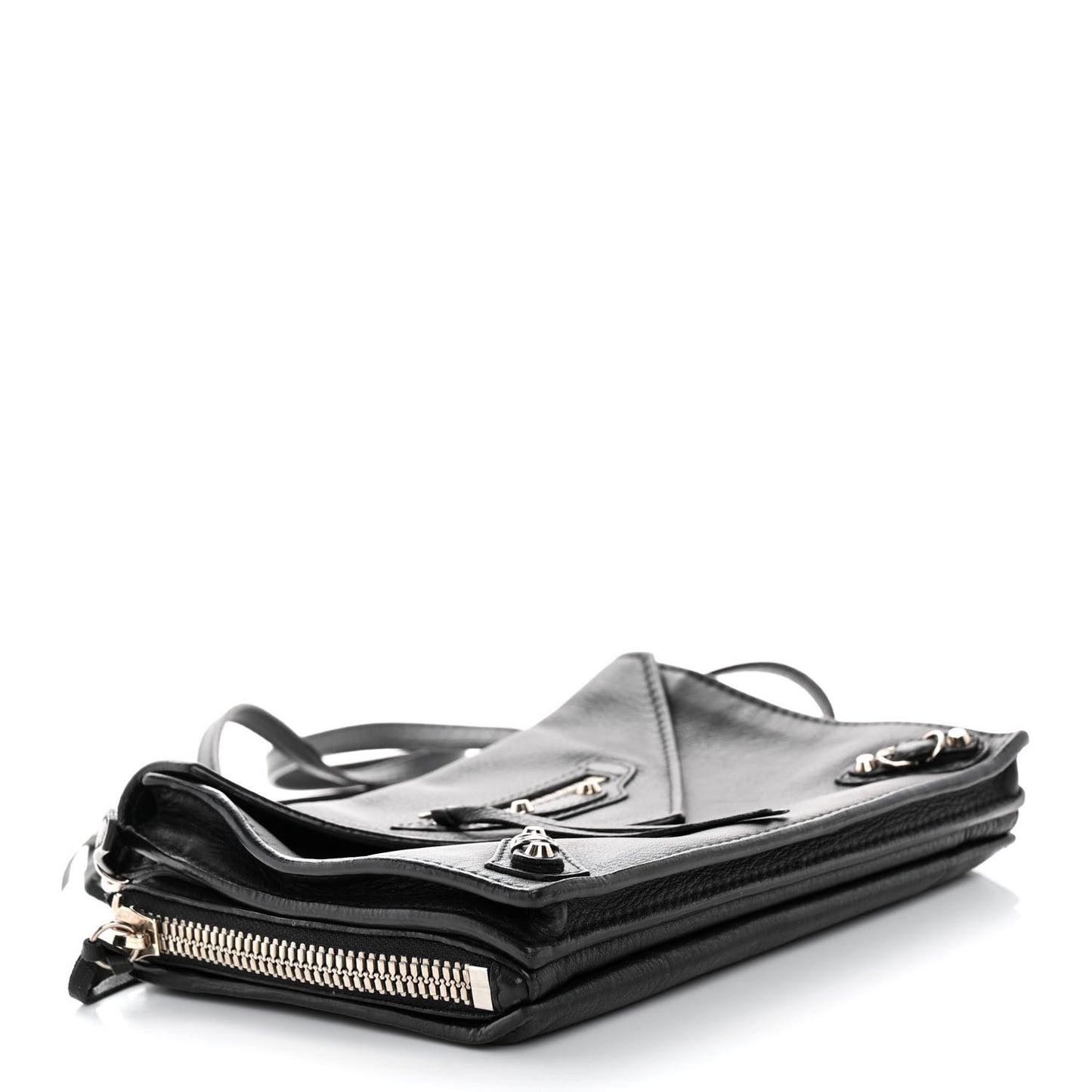 Veau Papier Triple XS Zip Around Crossbody Black