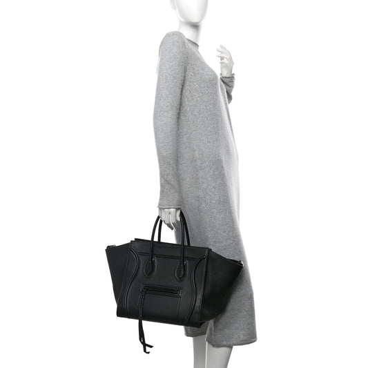 Grained Calfskin Medium Phantom Luggage Black