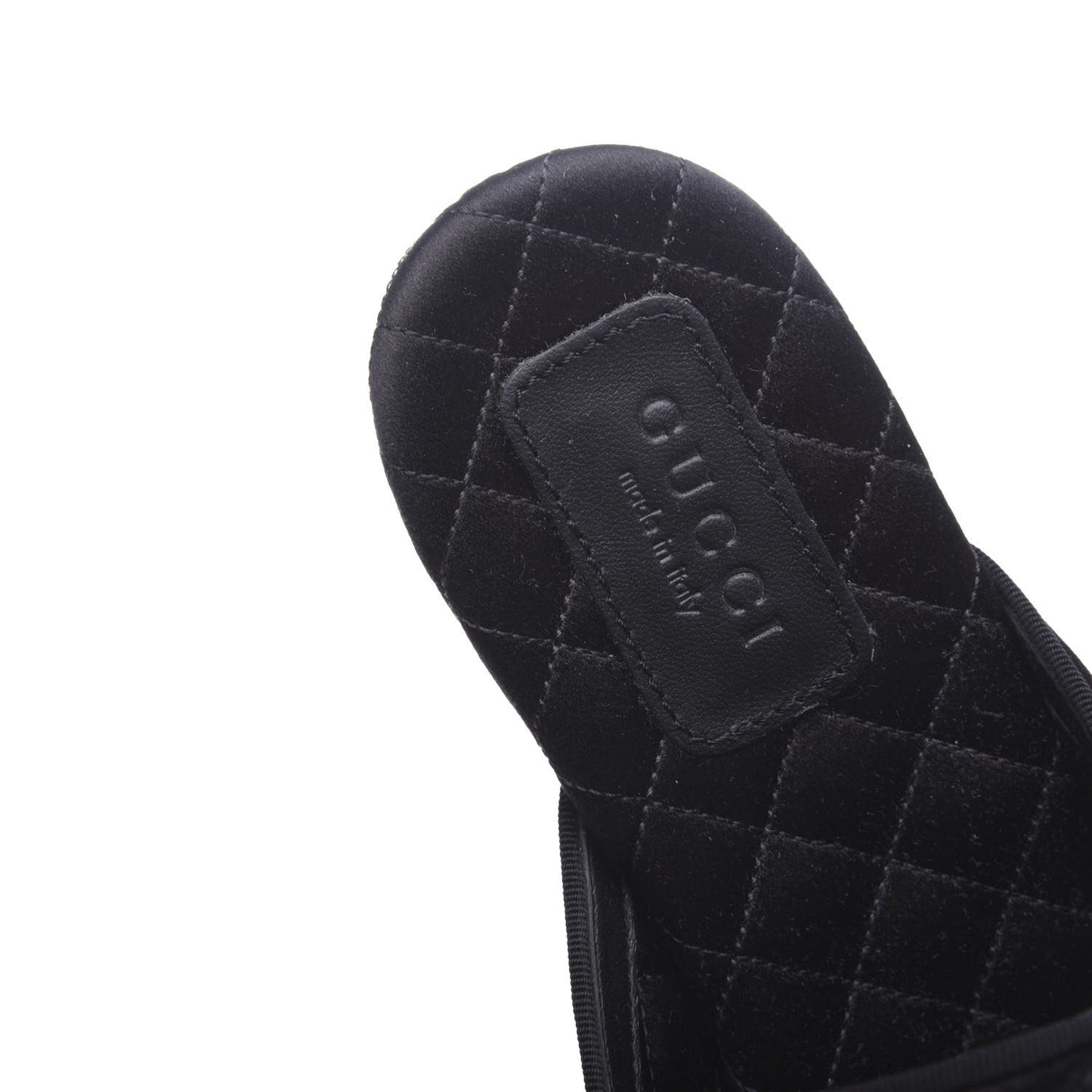 Satin Embroidered Heart and Dagger Slippers 35.5 Black