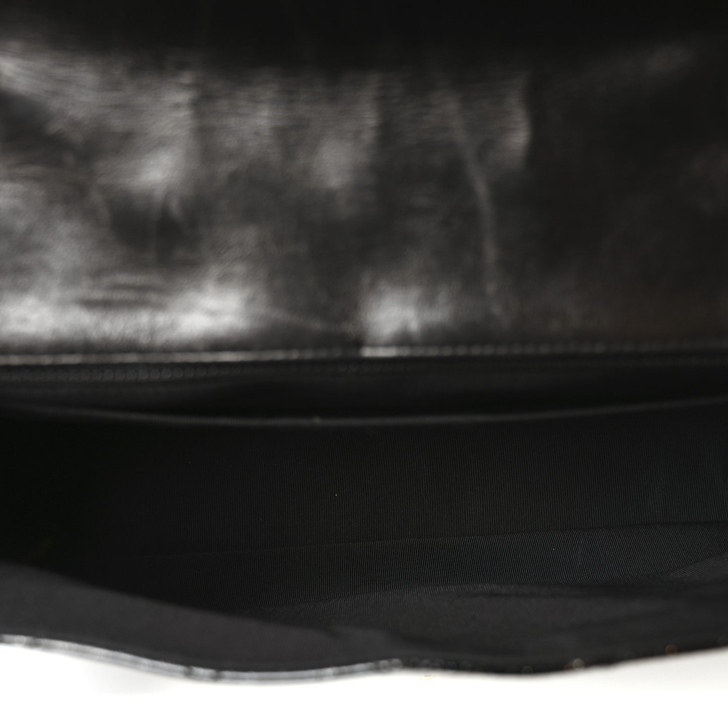 Patent Quilted Sparkle Glitter Jumbo Single Flap Black