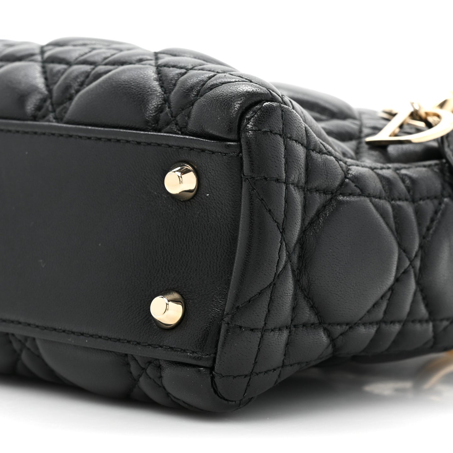 Lambskin Cannage Mini Lady Dior Black